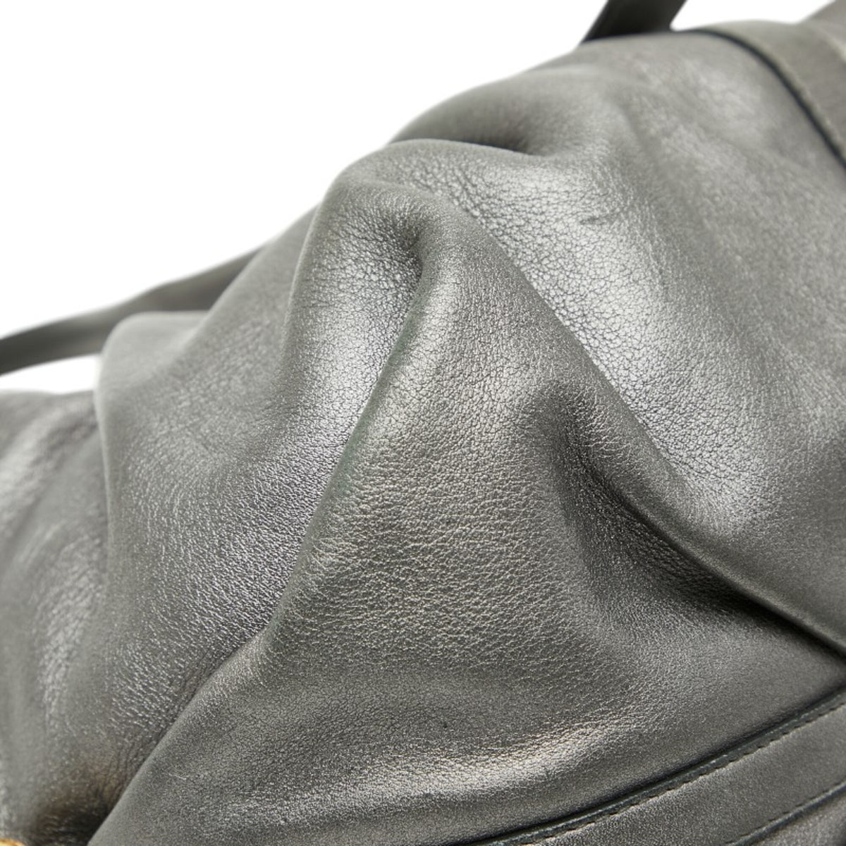 Bvlgari Chandra Gray Leather Handbag (Pre-Owned)