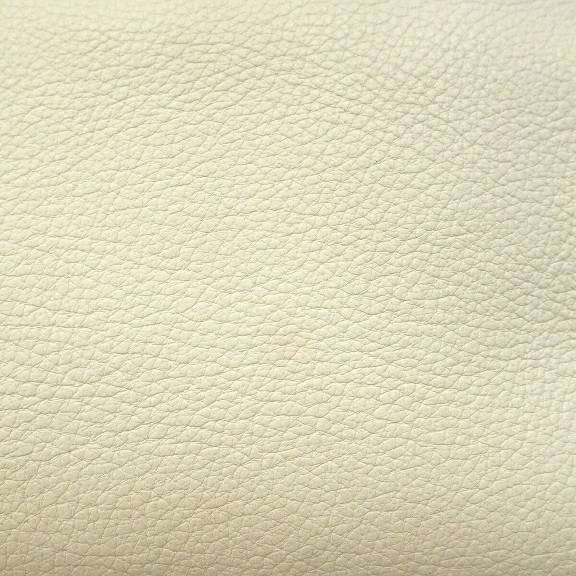 Hermes White Taurillon Clemence Leather Handbag (Pre-Owned)
