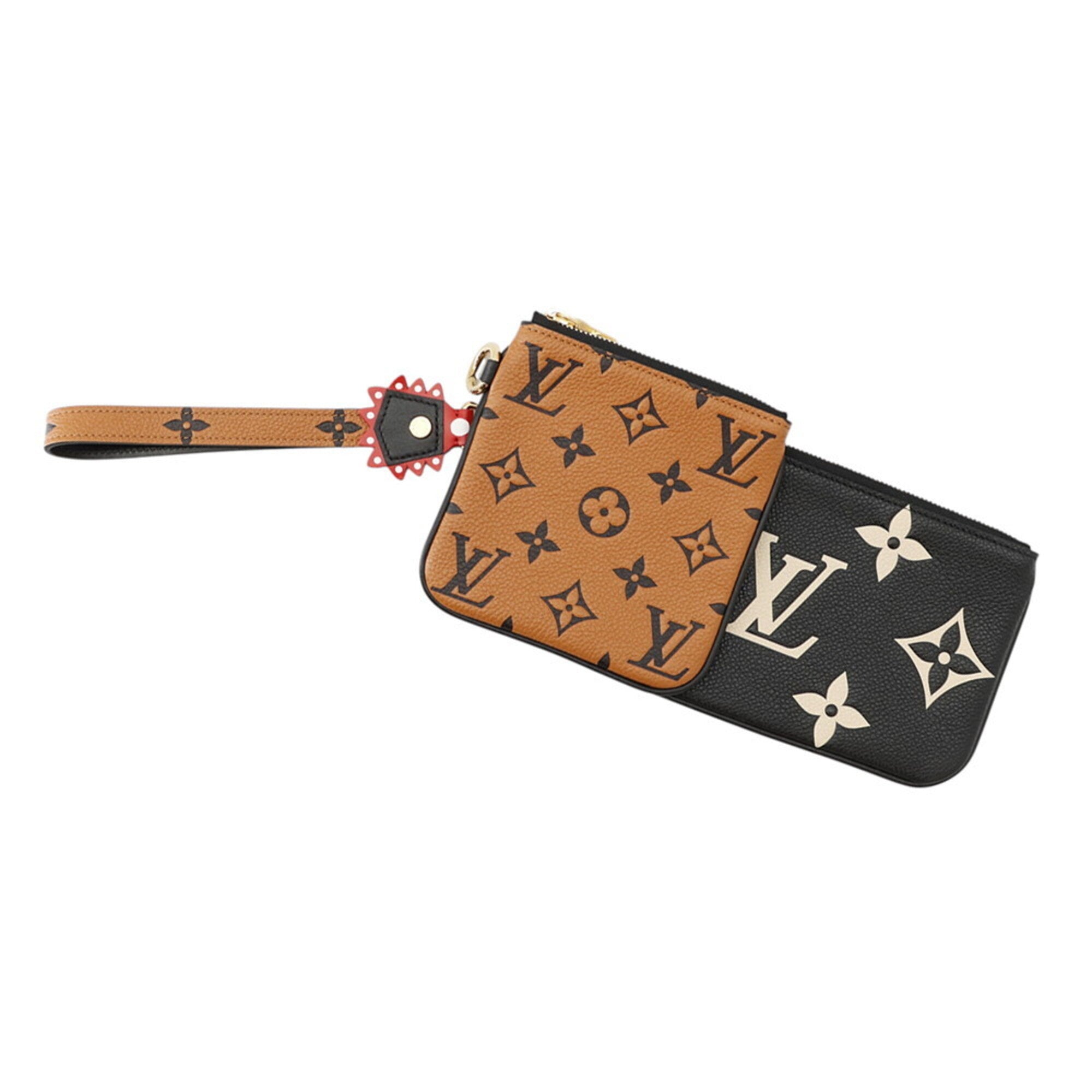 Louis Vuitton Brown Cream Noir Monogram Empreinte Pochette Pouch (Pre-Owned)