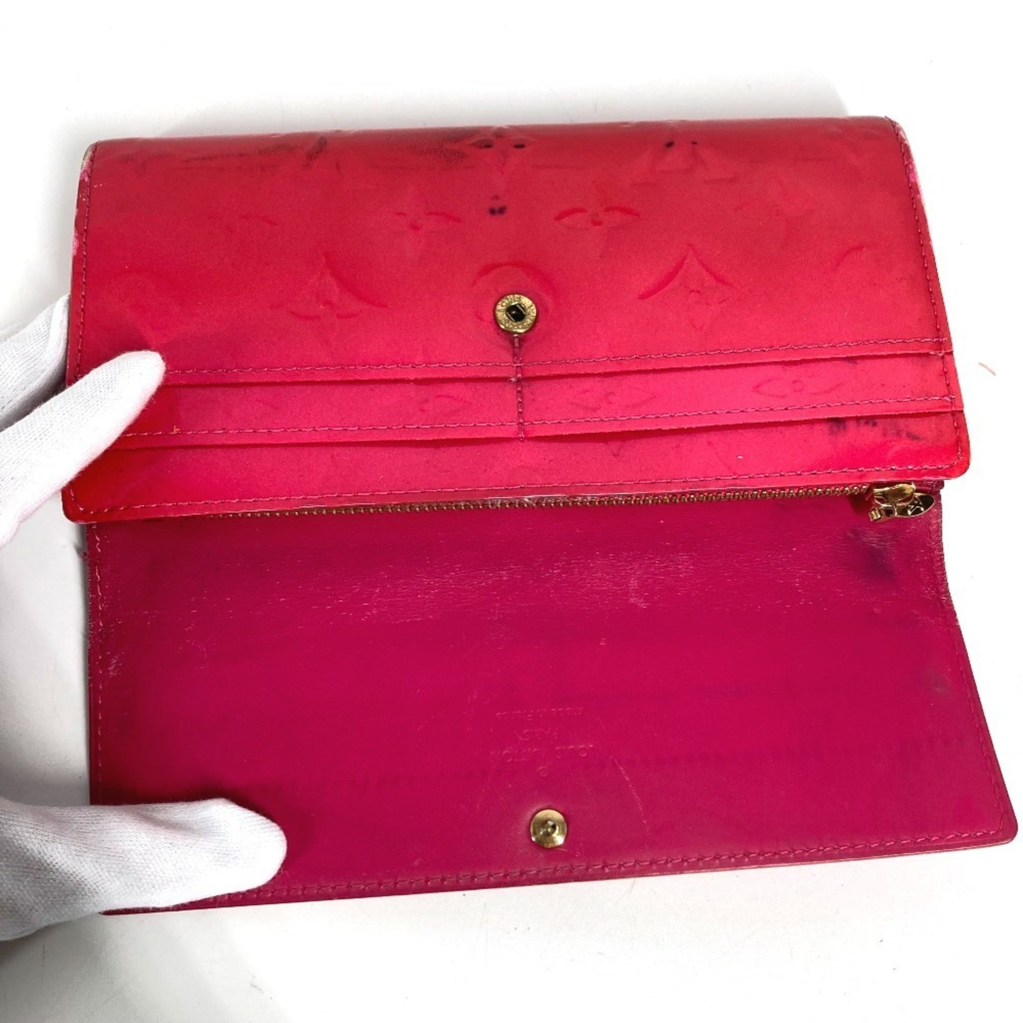 Louis Vuitton Galle Pink Rose Pop Monogram Vernis Long Wallet (Bi-Fold) (Pre-Owned)