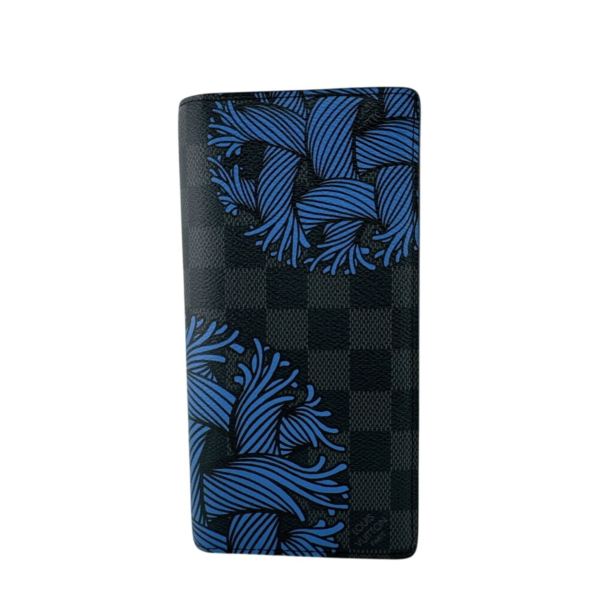 Louis Vuitton Damier Black Leather Long Wallet (Bi-Fold) (Pre-Owned)