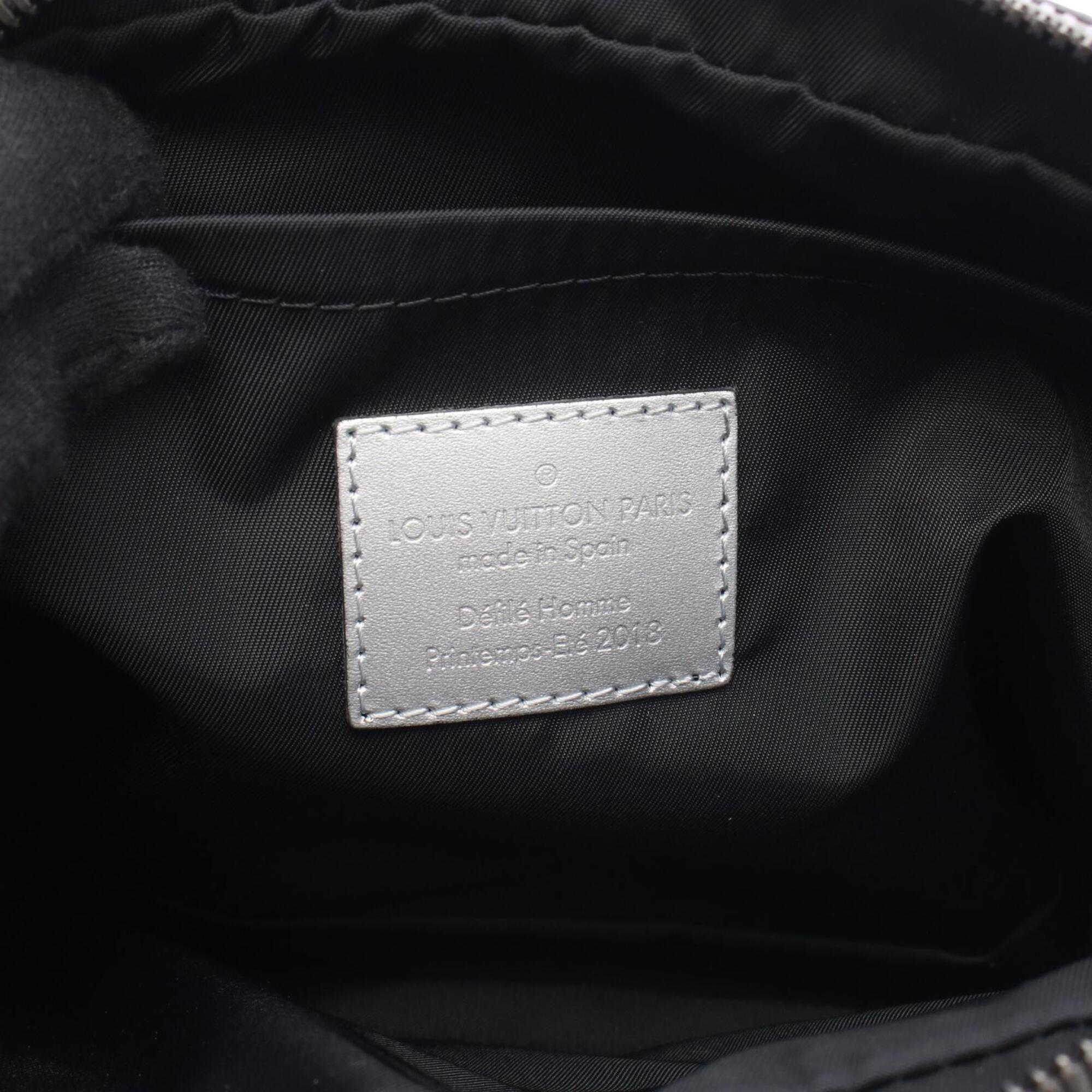 Louis Vuitton Gray Silver Coated Canvas Handbag Shoulder Bag (Pre-Owned)