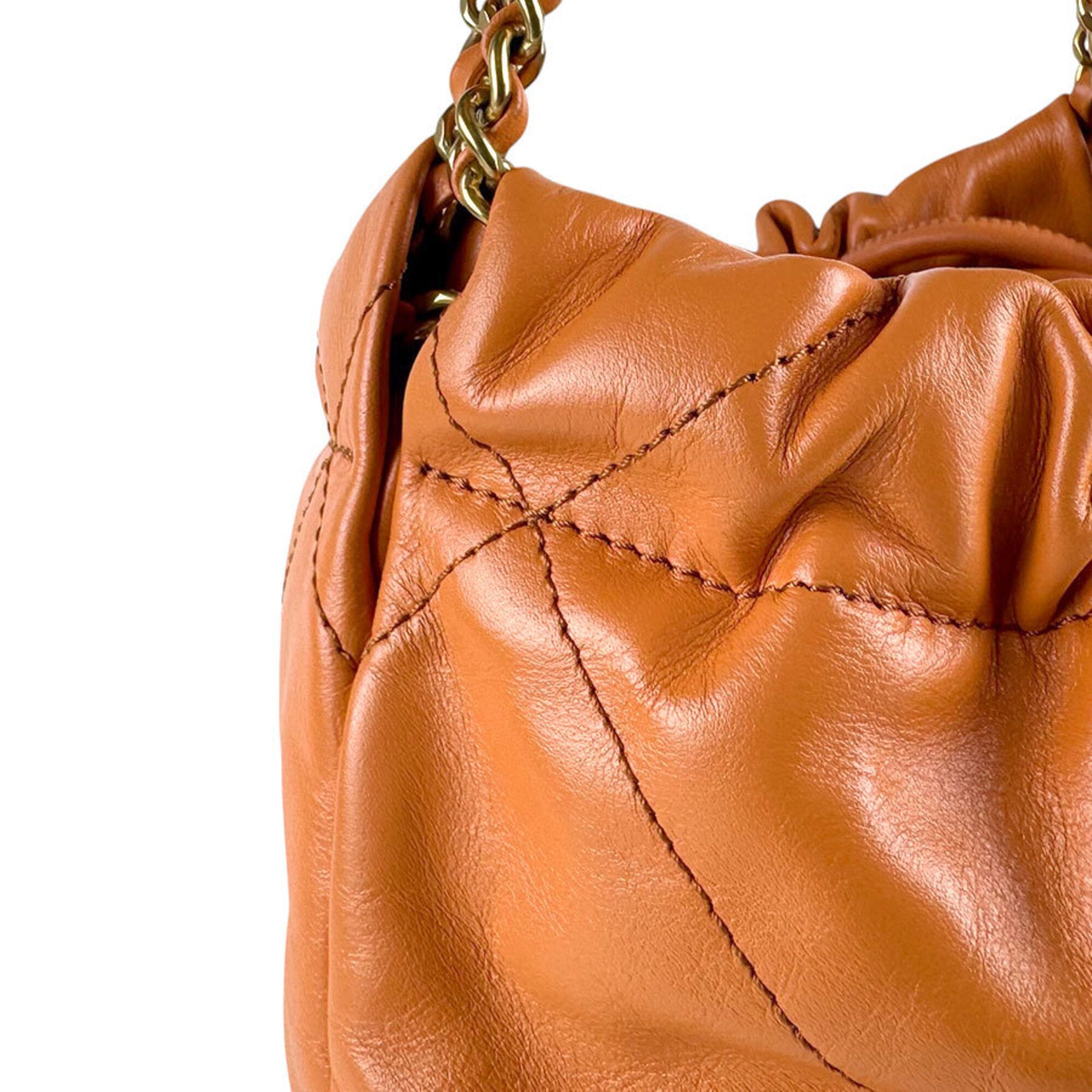 Chanel Orange Leather Shoulder Bag (Pre-Owned)