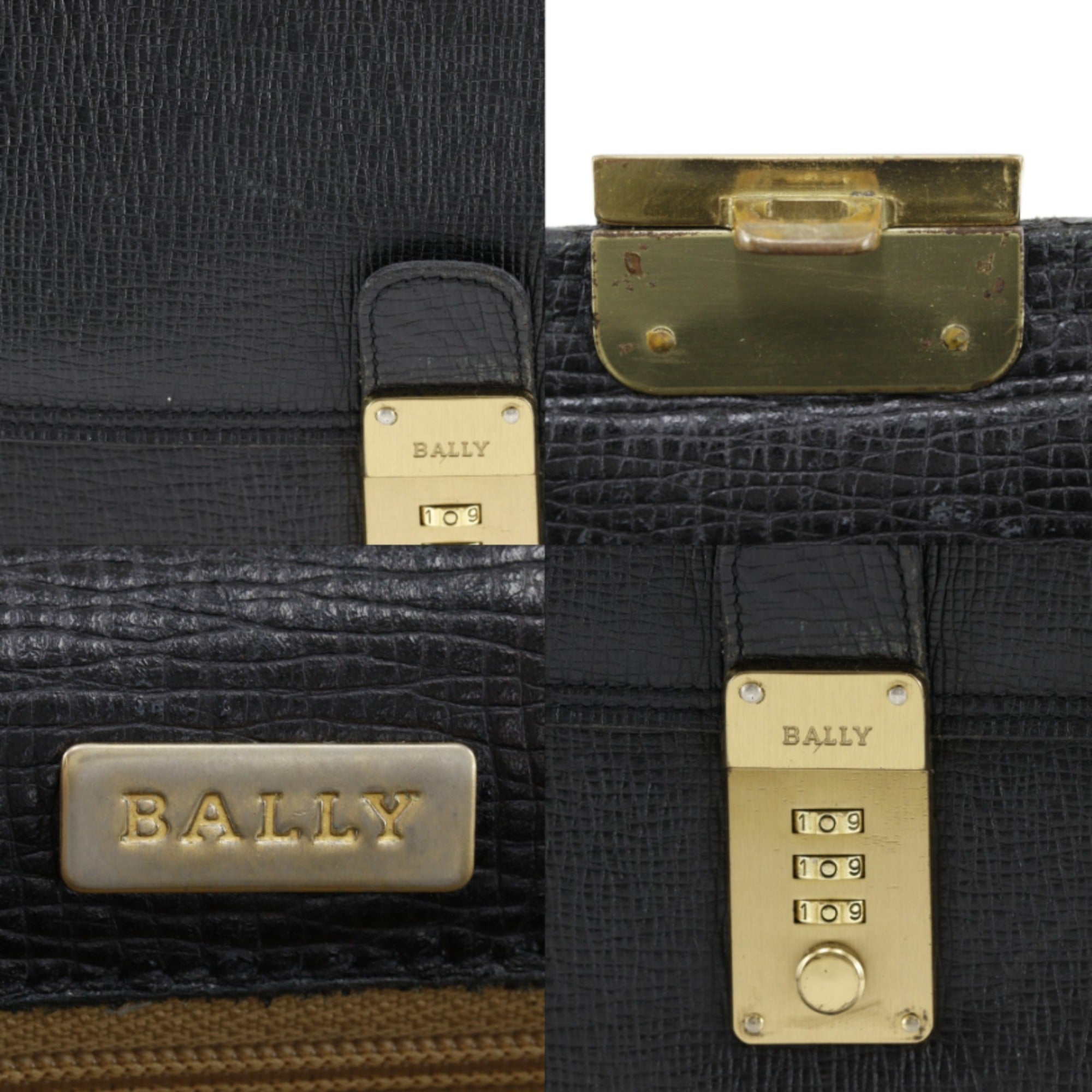 Bally Black Leather Briefcase (Pre-Owned)