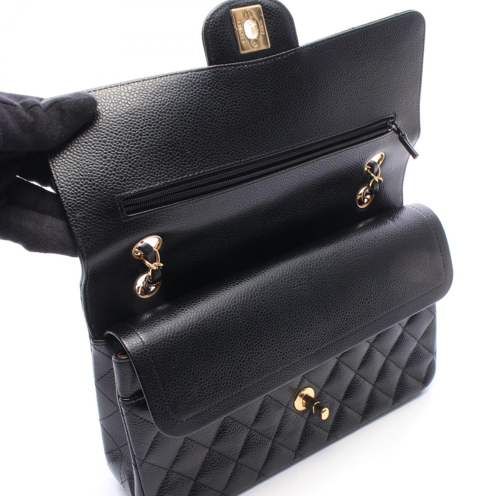 Chanel Black Grained Calfskin Handbag Shoulder Bag (Pre-Owned)