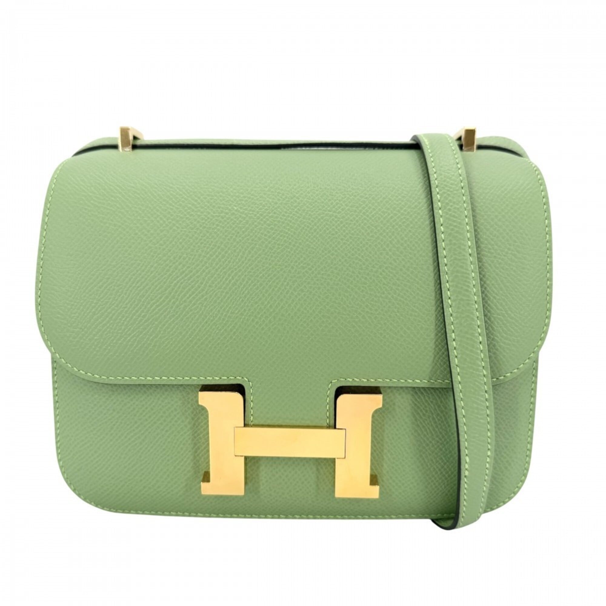 Hermes Green Epsom Leather Pochette Shoulder Bag (Pre-Owned)