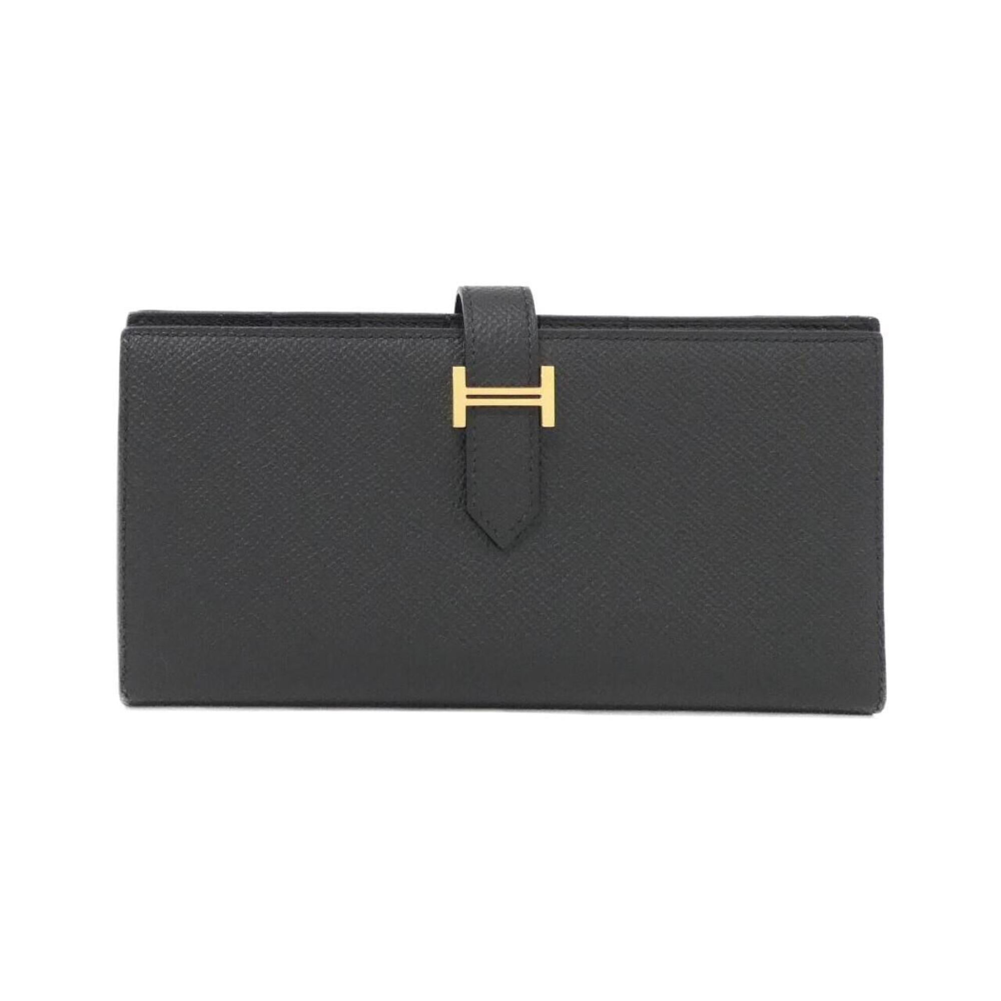 Hermes Black Epsom Leather Long Wallet (Bi-Fold) (Pre-Owned)