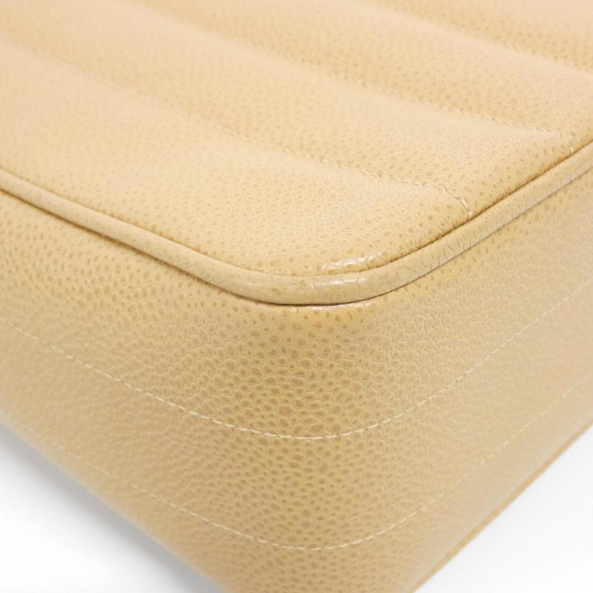 Chanel Beige Grained Calfskin Handbag (Pre-Owned)