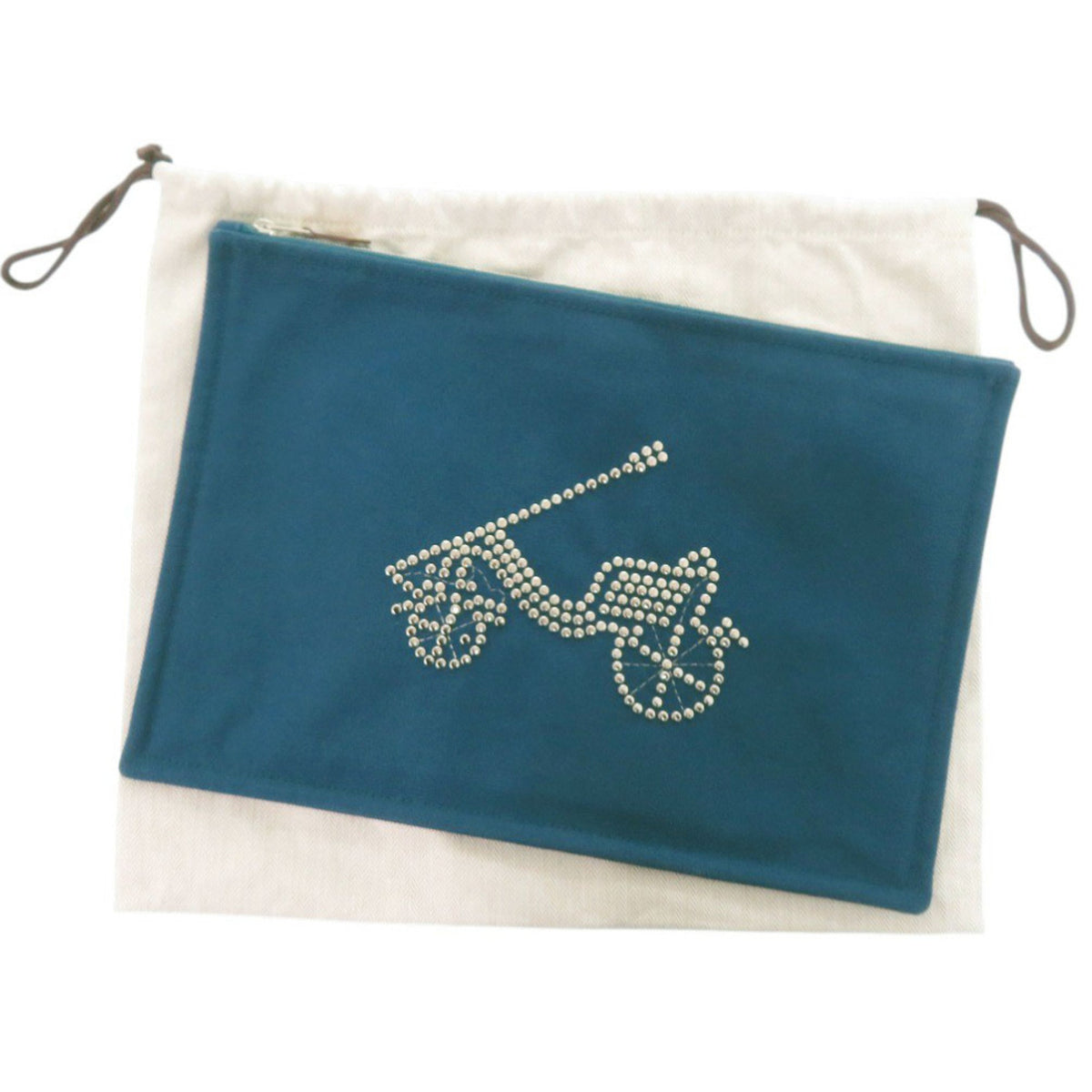 Hermes Blue Cotton Pouch (Pre-Owned)