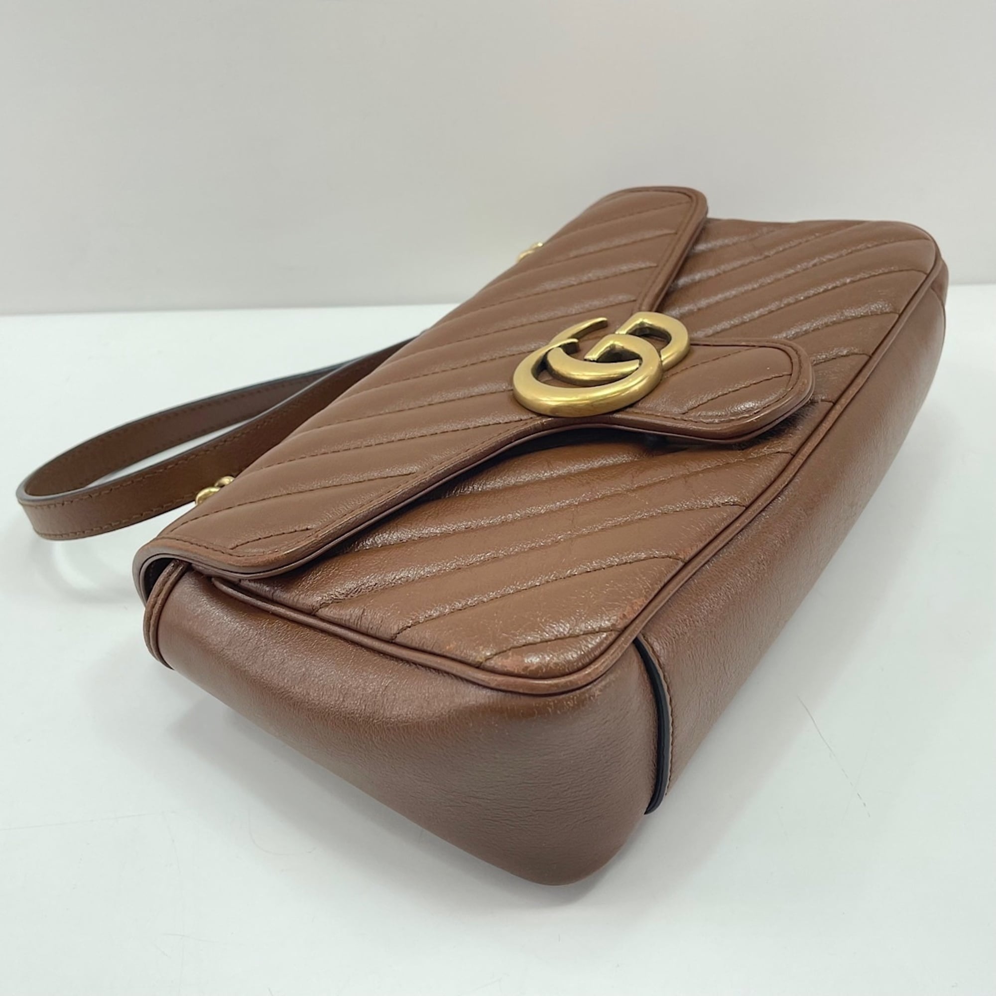Gucci Gg Marmont Brown Shoulder Bag (Pre-Owned)