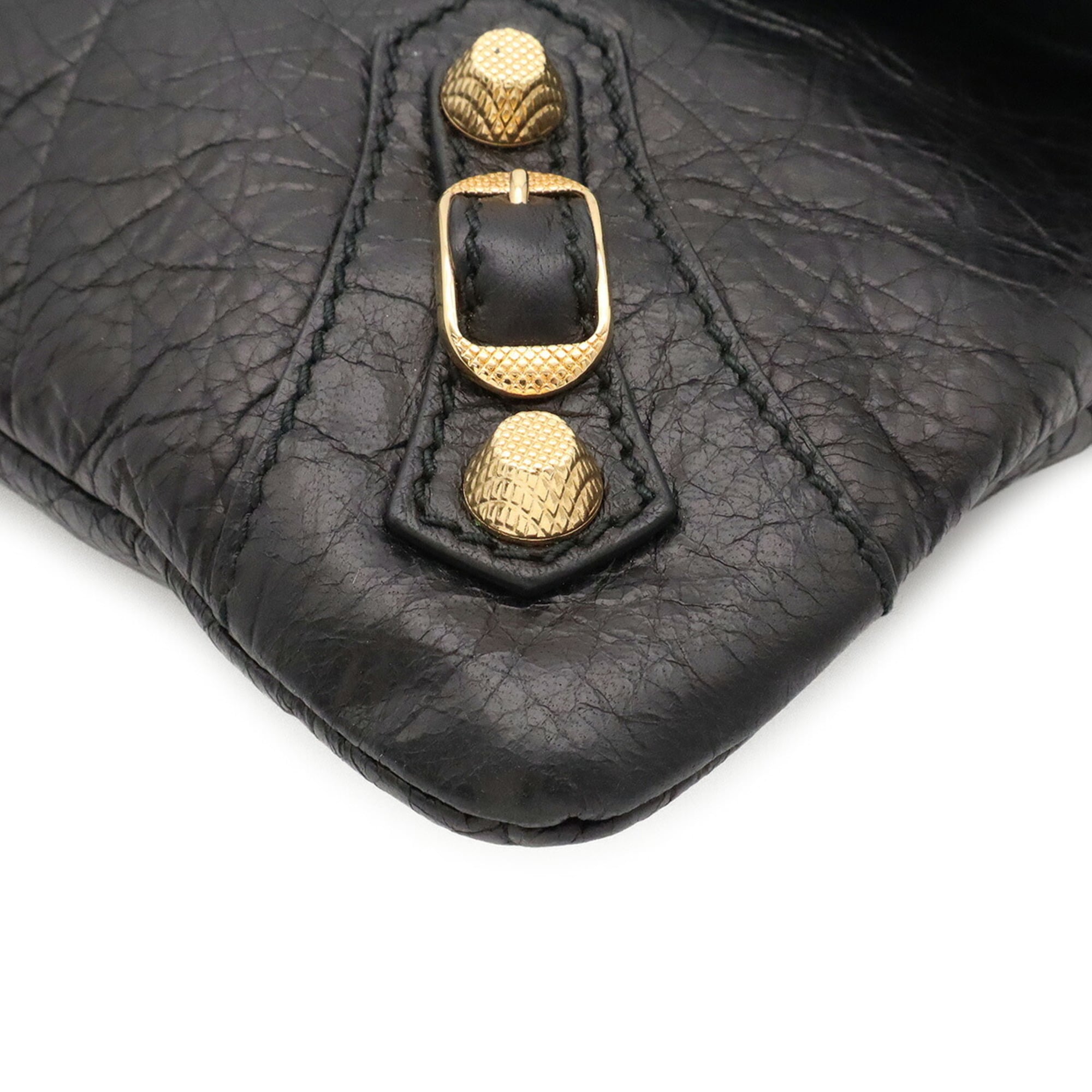 Balenciaga Black Leather Clutch Bag Shoulder Bag (Pre-Owned)