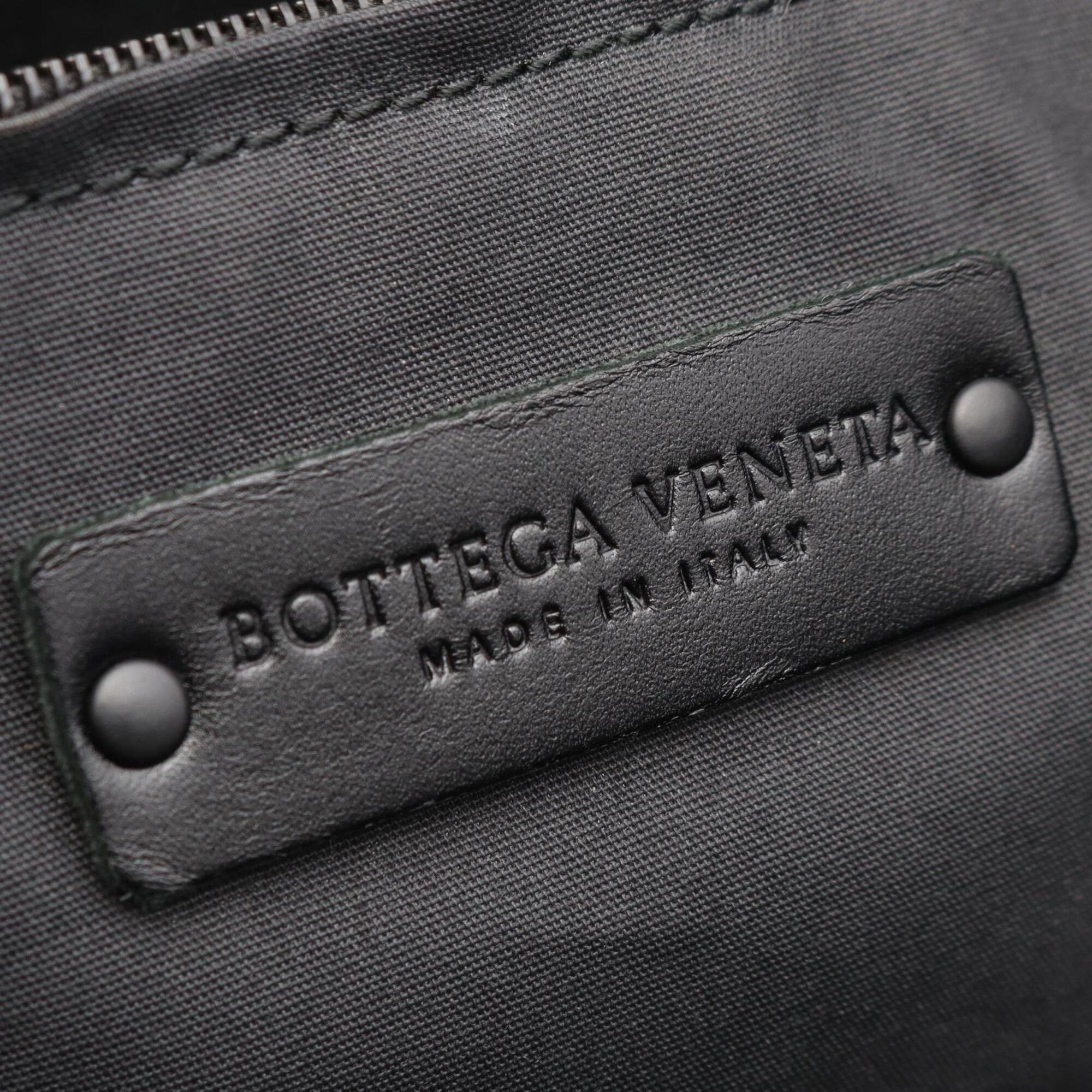 Bottega Veneta Black Brown Coated Canvas Leather Handbag Tote Bag (Pre-Owned)