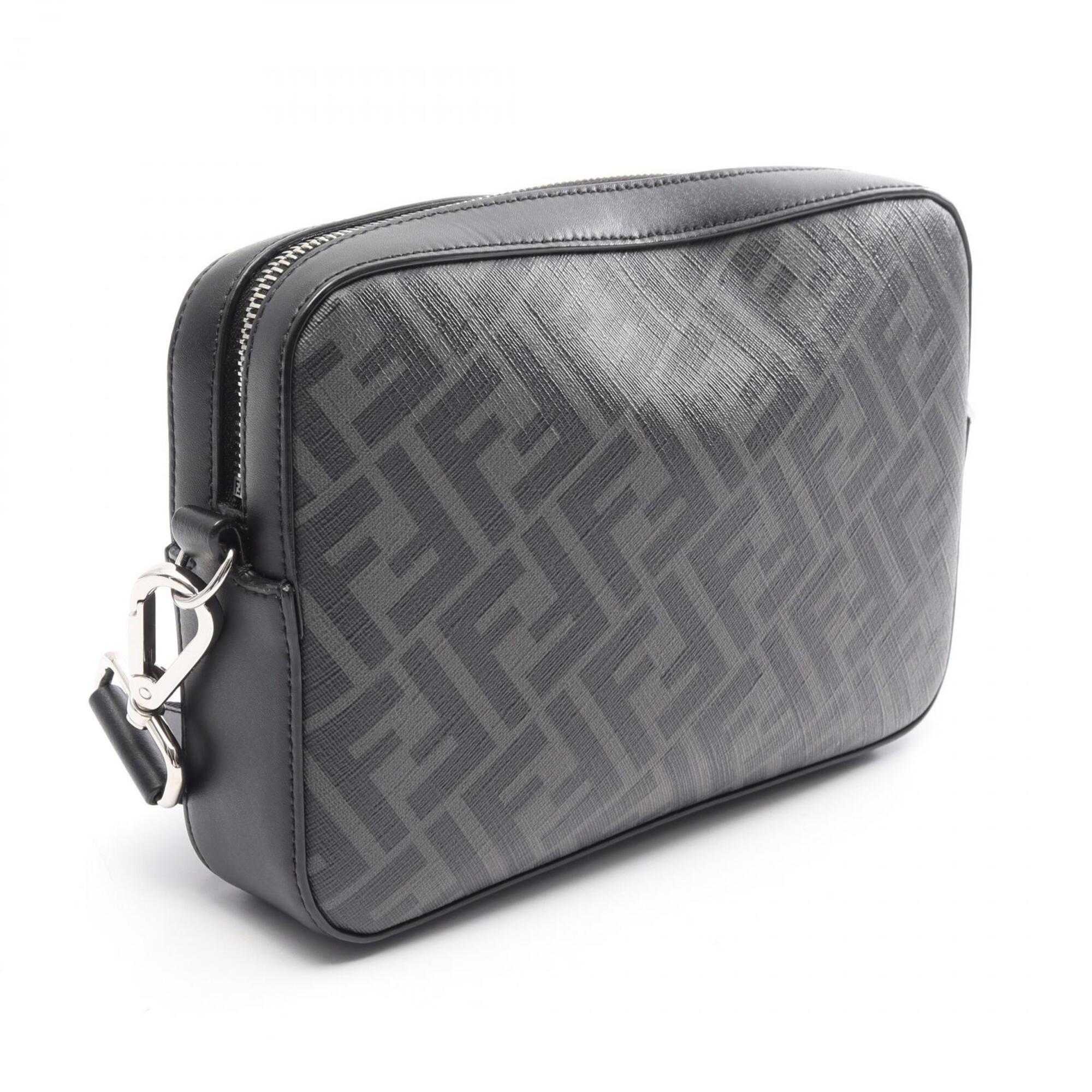 Fendi Black Gray Yellow Pvc Leather Handbag Shoulder Bag (Pre-Owned)