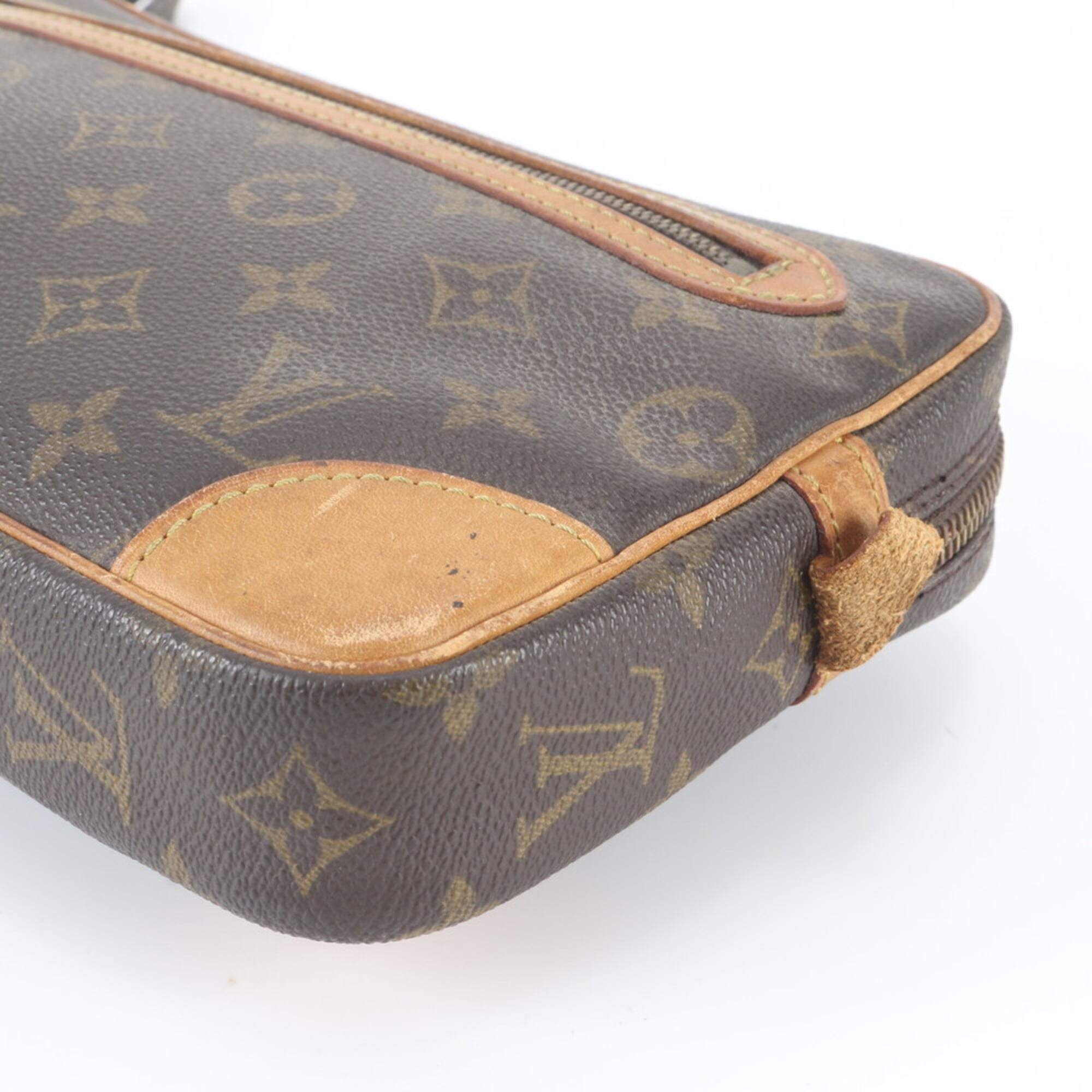 Louis Vuitton Brown Monogram Leather Coated Canvas Clutch Bag (Pre-Owned)