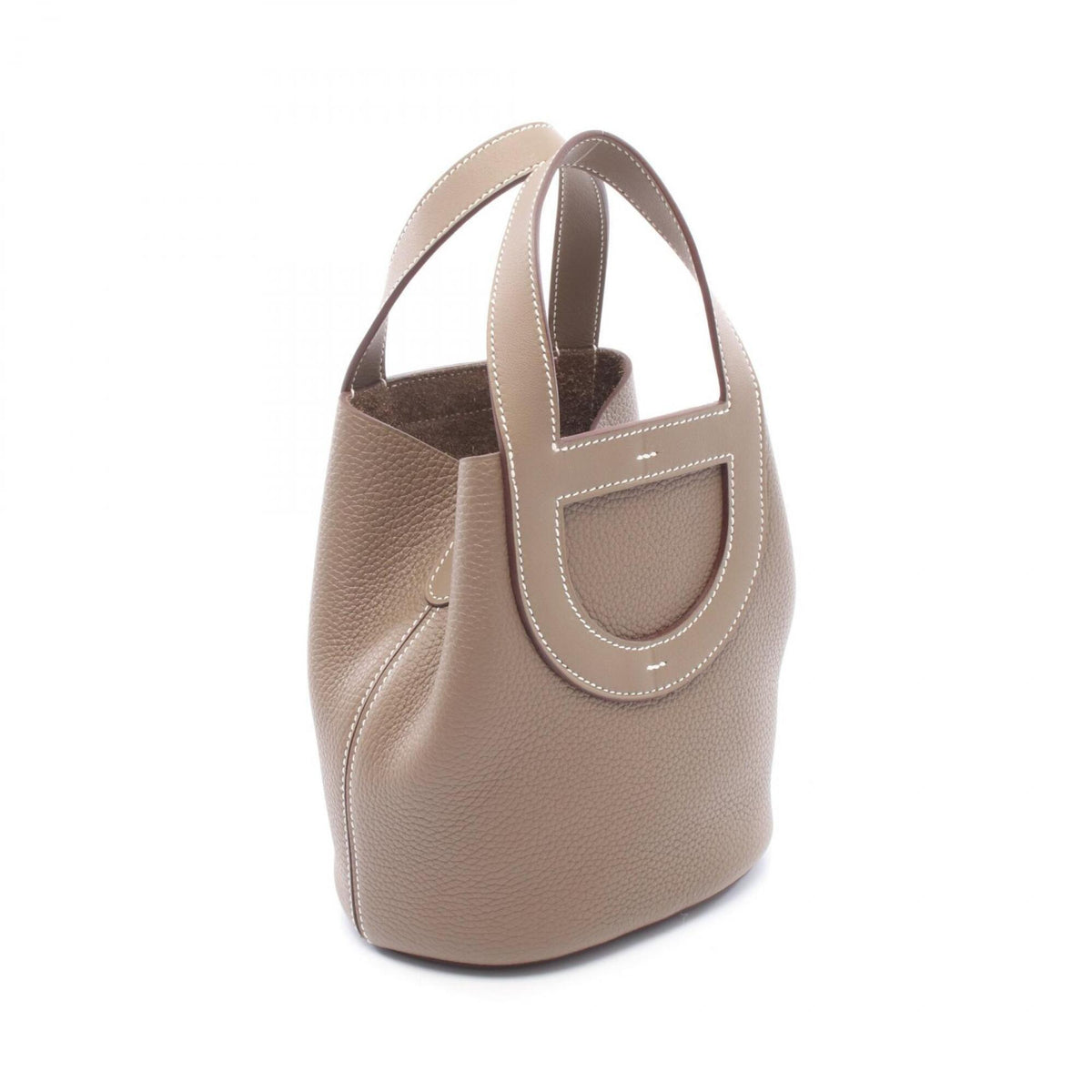 Hermes Etoupe Gray Taurillon Clemence Leather Handbag (Pre-Owned)