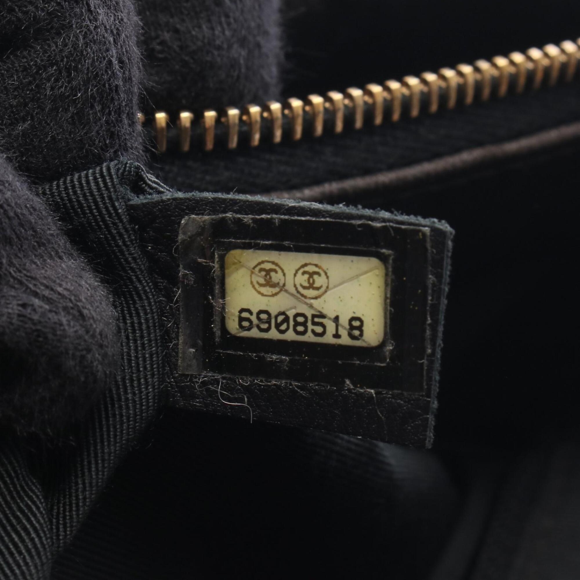 Chanel Black Leather Handbag Tote Bag (Pre-Owned)