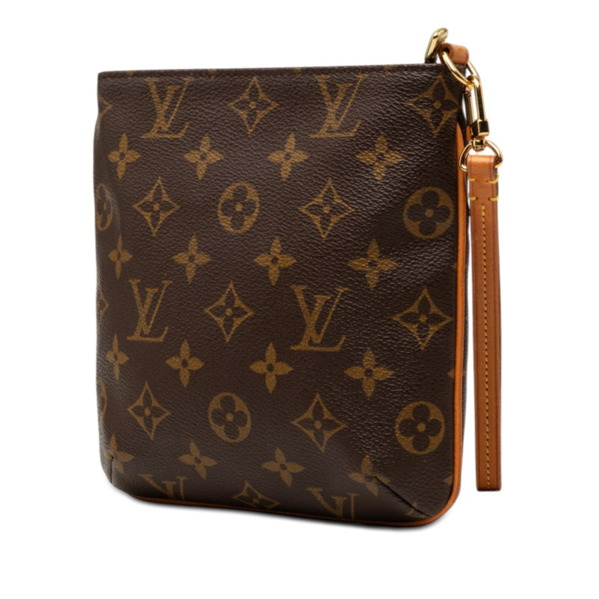 Louis Vuitton Brown Pvc Leather Handbag Pouch (Pre-Owned)