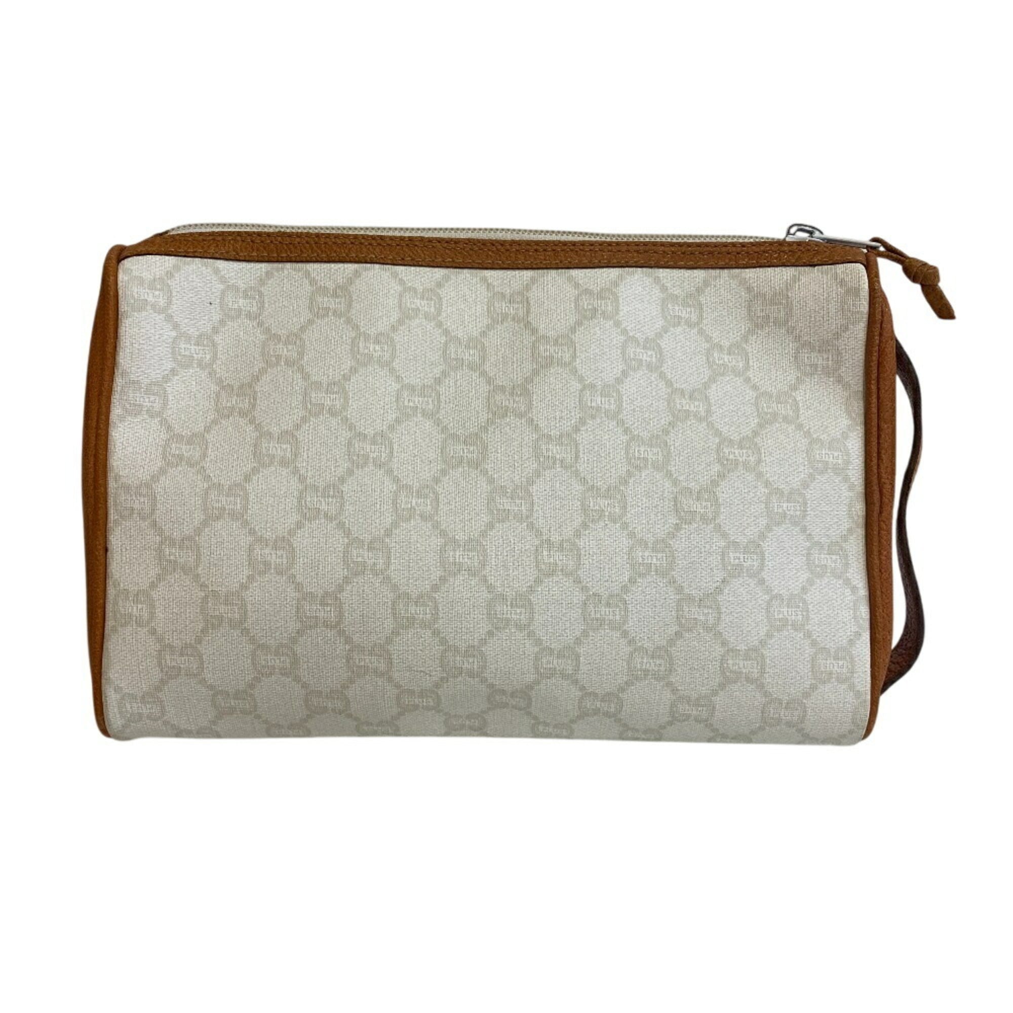 Gucci Gg Plus White Pvc Clutch Bag (Pre-Owned)
