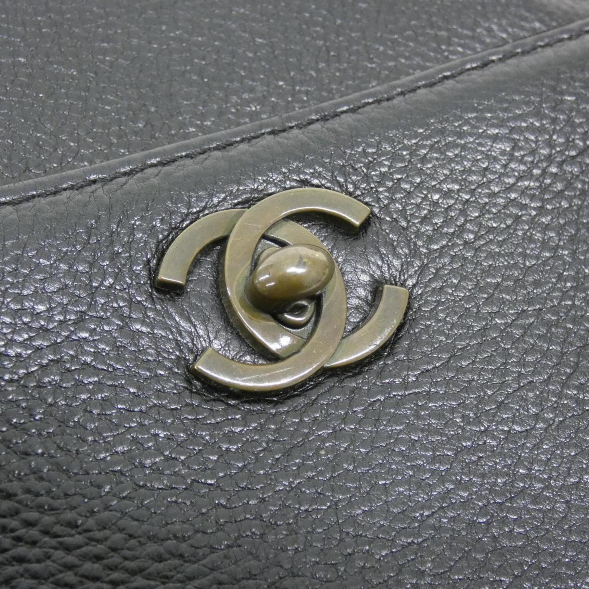 Chanel Black Leather Handbag (Pre-Owned)