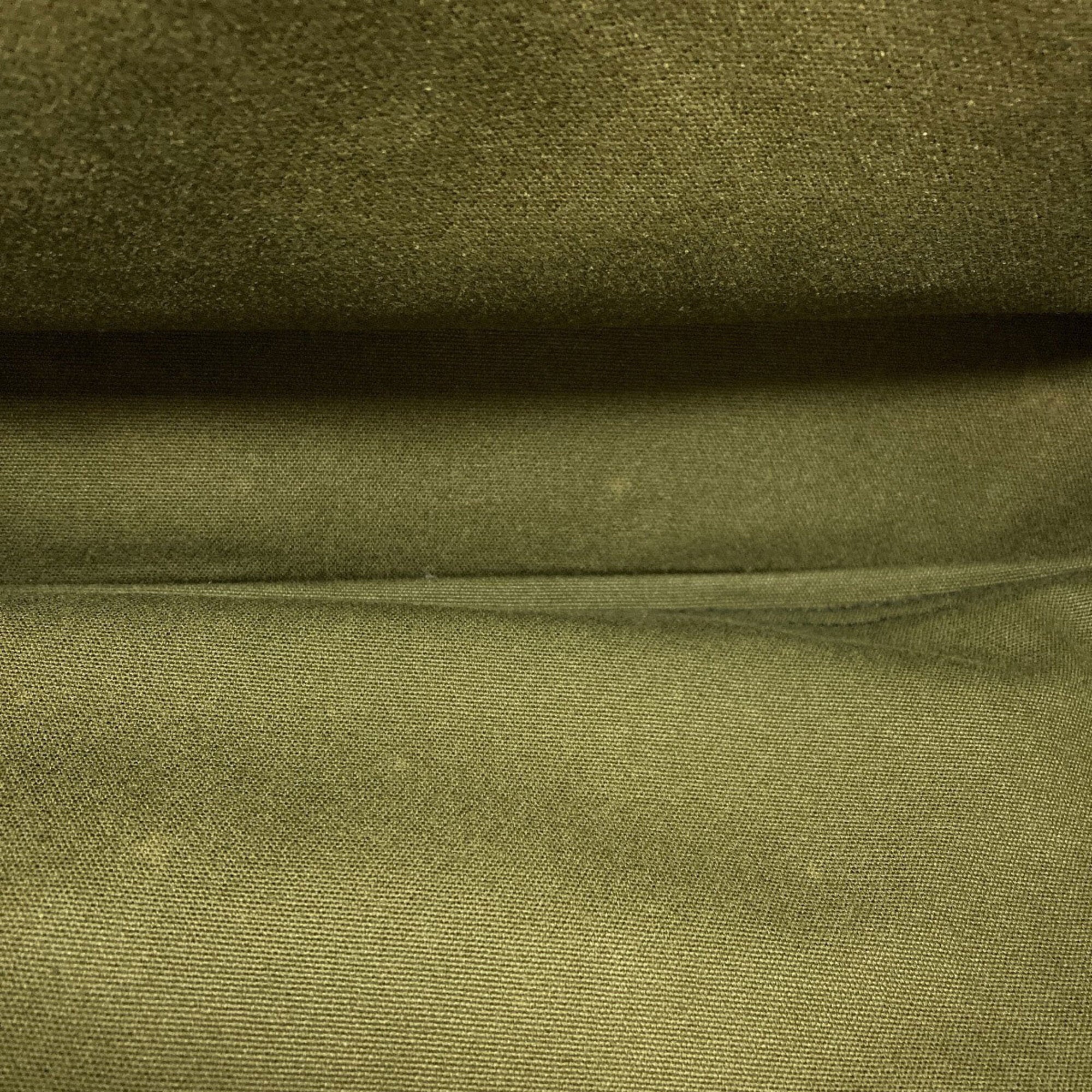Hermes Black Green Canvas Handbag (Pre-Owned)