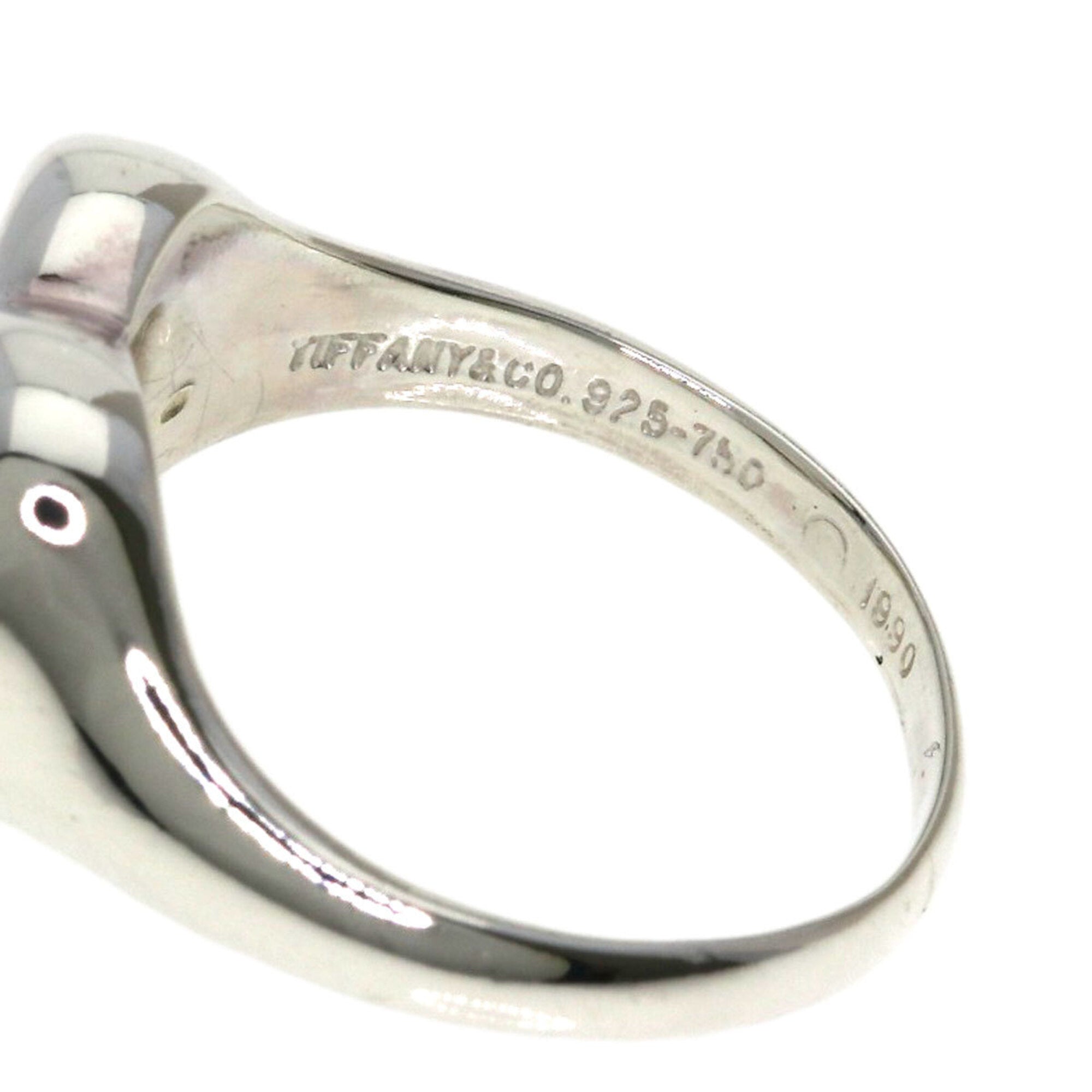 Tiffany Silver Yellow Gold Yellow Gold (18K) Silver Band Ring (Pre-Owned)