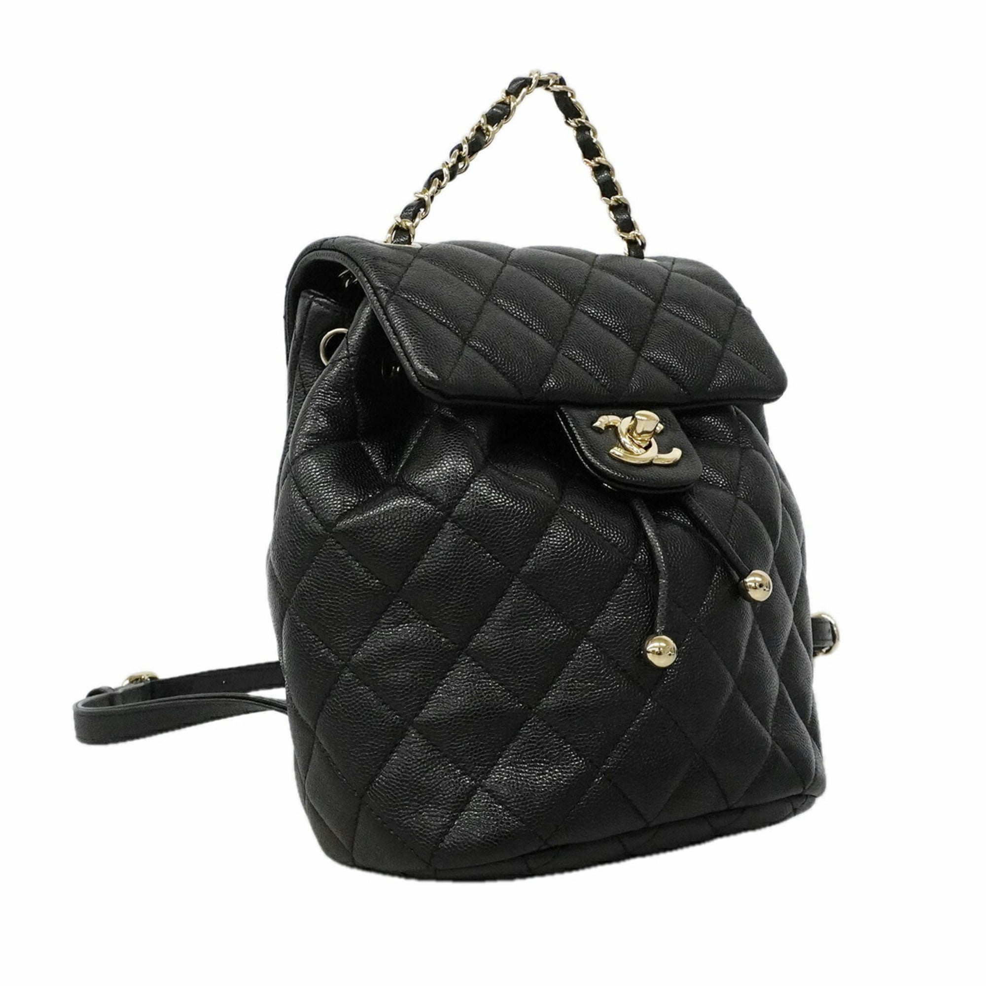 Chanel Black Grained Calfskin Backpack (Pre-Owned)