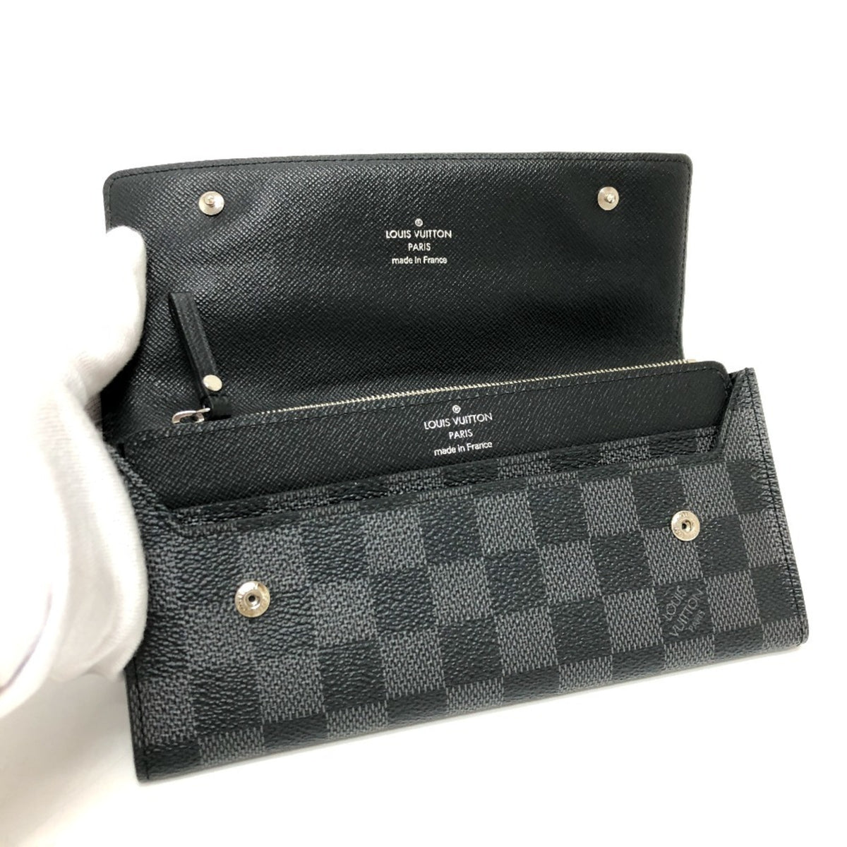 Louis Vuitton Black Damier Graphite Long Wallet (Bi-Fold) (Pre-Owned)