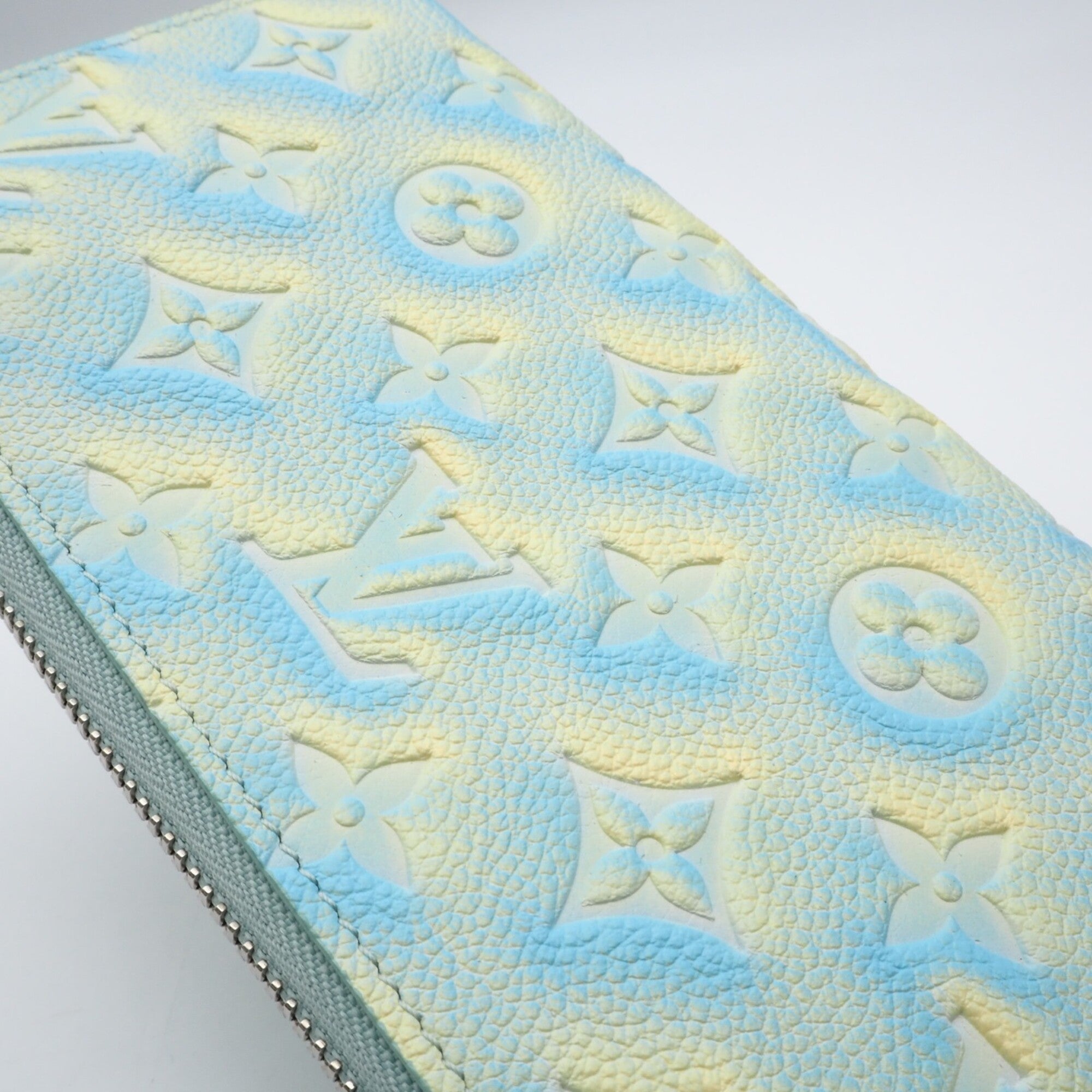 Louis Vuitton Monogram Empreinte Blue Yellow Long Wallet (Bi-Fold) (Pre-Owned)