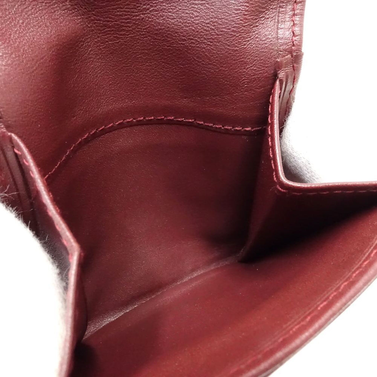 Cartier Must Bordeaux Leather Coin Purse/Coin Case (Pre-Owned)
