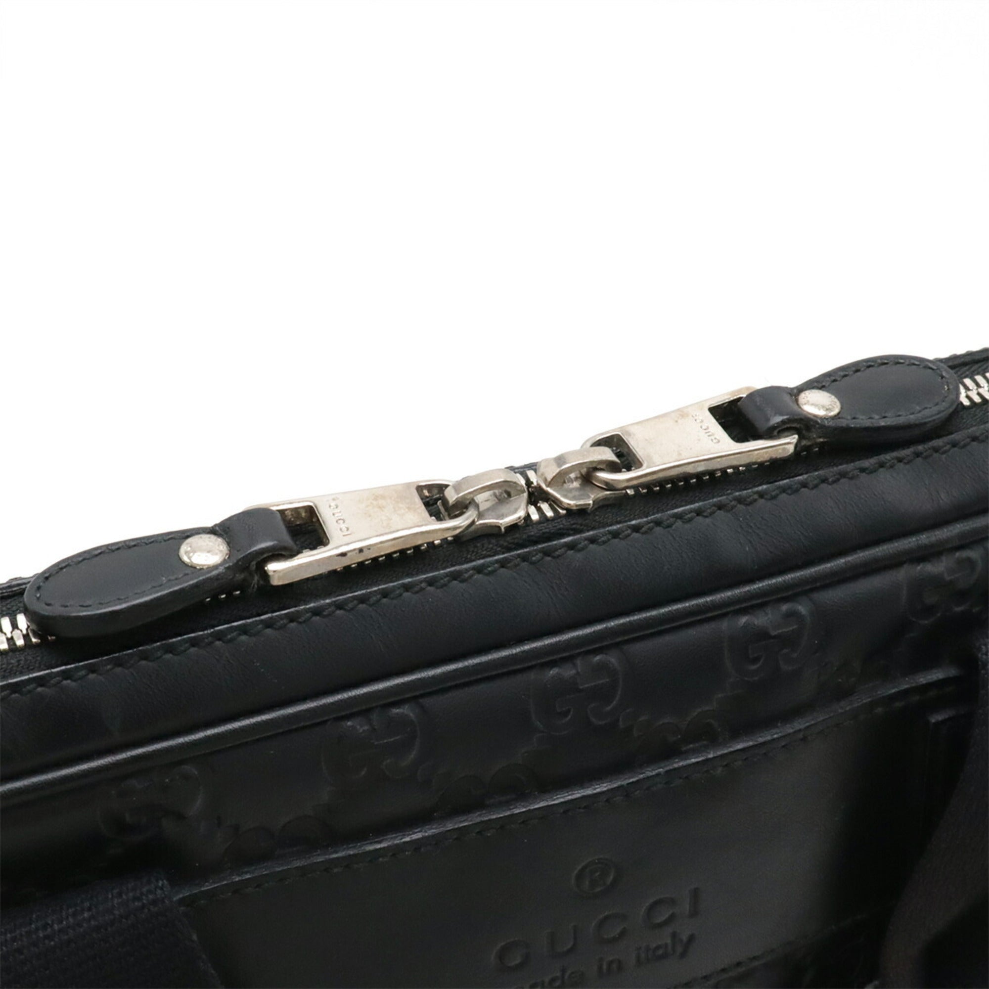 Gucci Black Rubber Leather Laptop Bag (Pre-Owned)