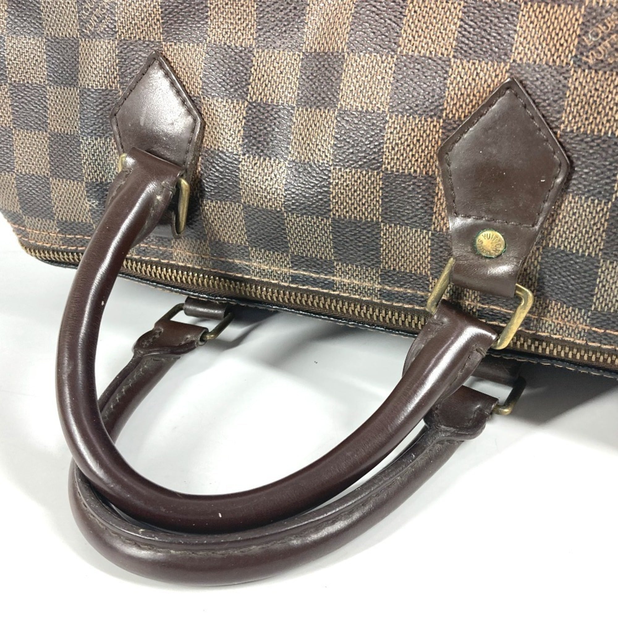 Louis Vuitton Brown Damier Canvas Ebene Damier Canvas Boston Bag Handbag (Pre-Owned)