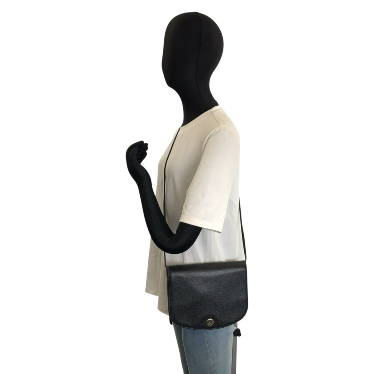 Christian Dior Black Leather Pochette Shoulder Bag (Pre-Owned)