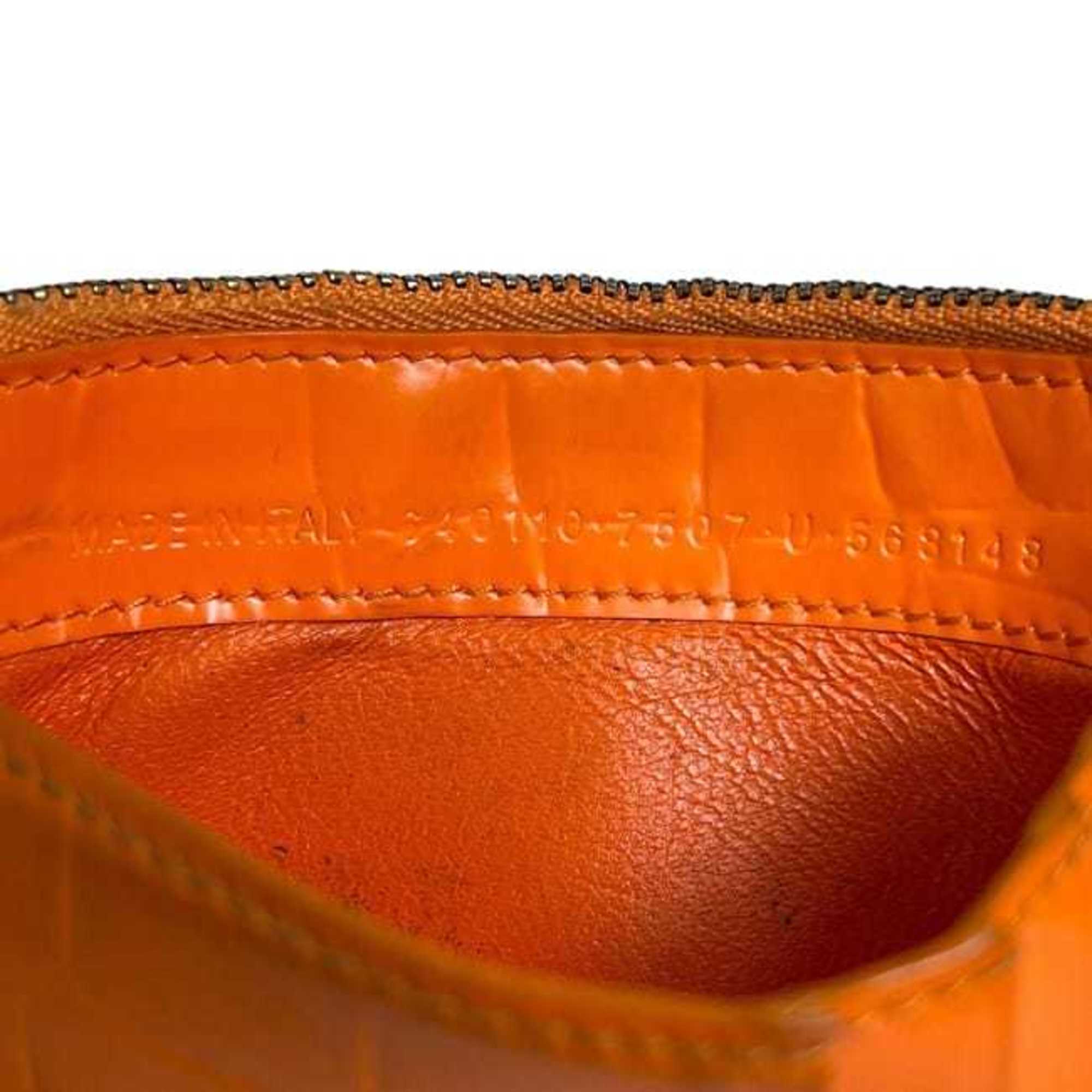 Balenciaga Orange Leather Coin Purse/Coin Case (Pre-Owned)
