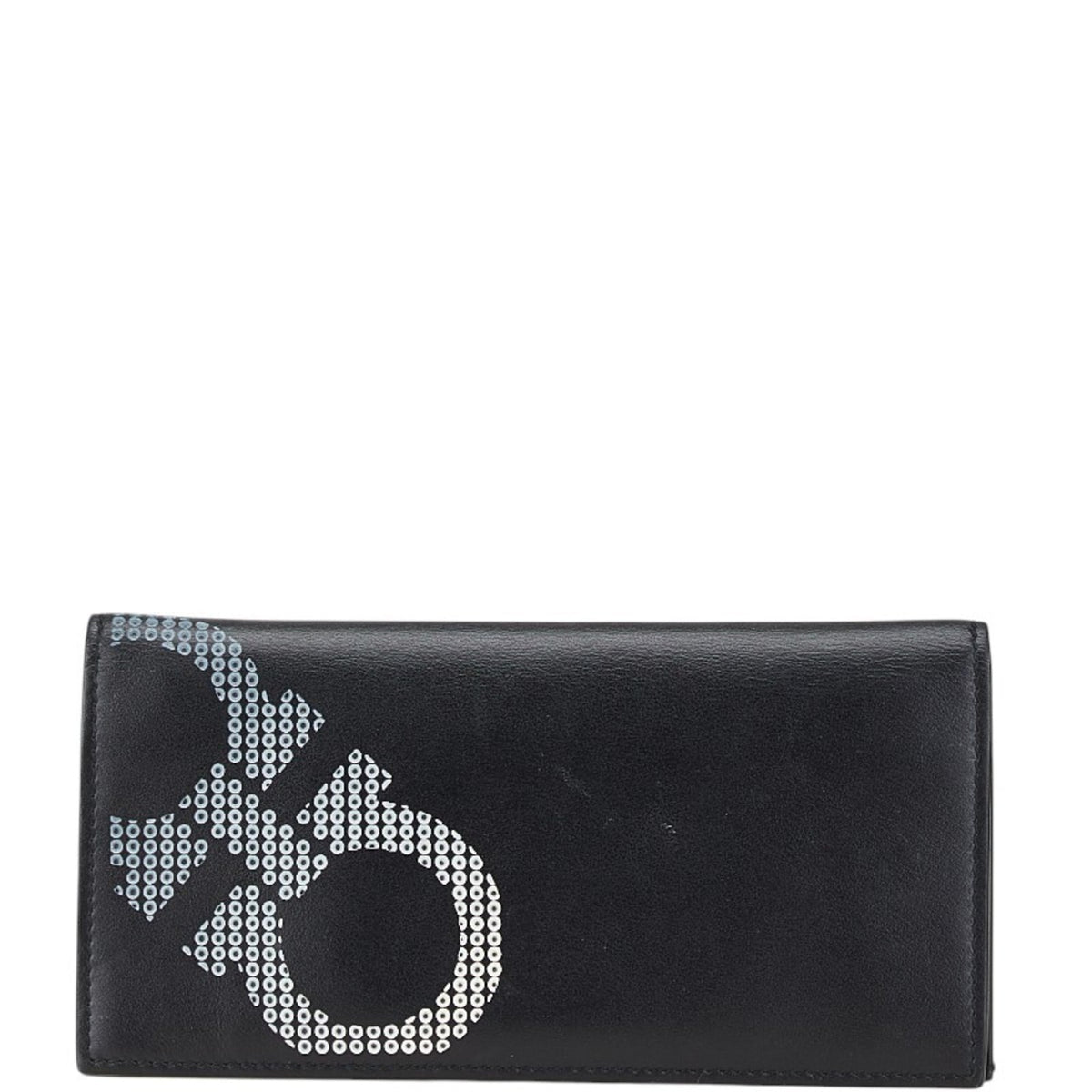 Salvatore Ferragamo Black Leather Long Wallet (Bi-Fold) (Pre-Owned)