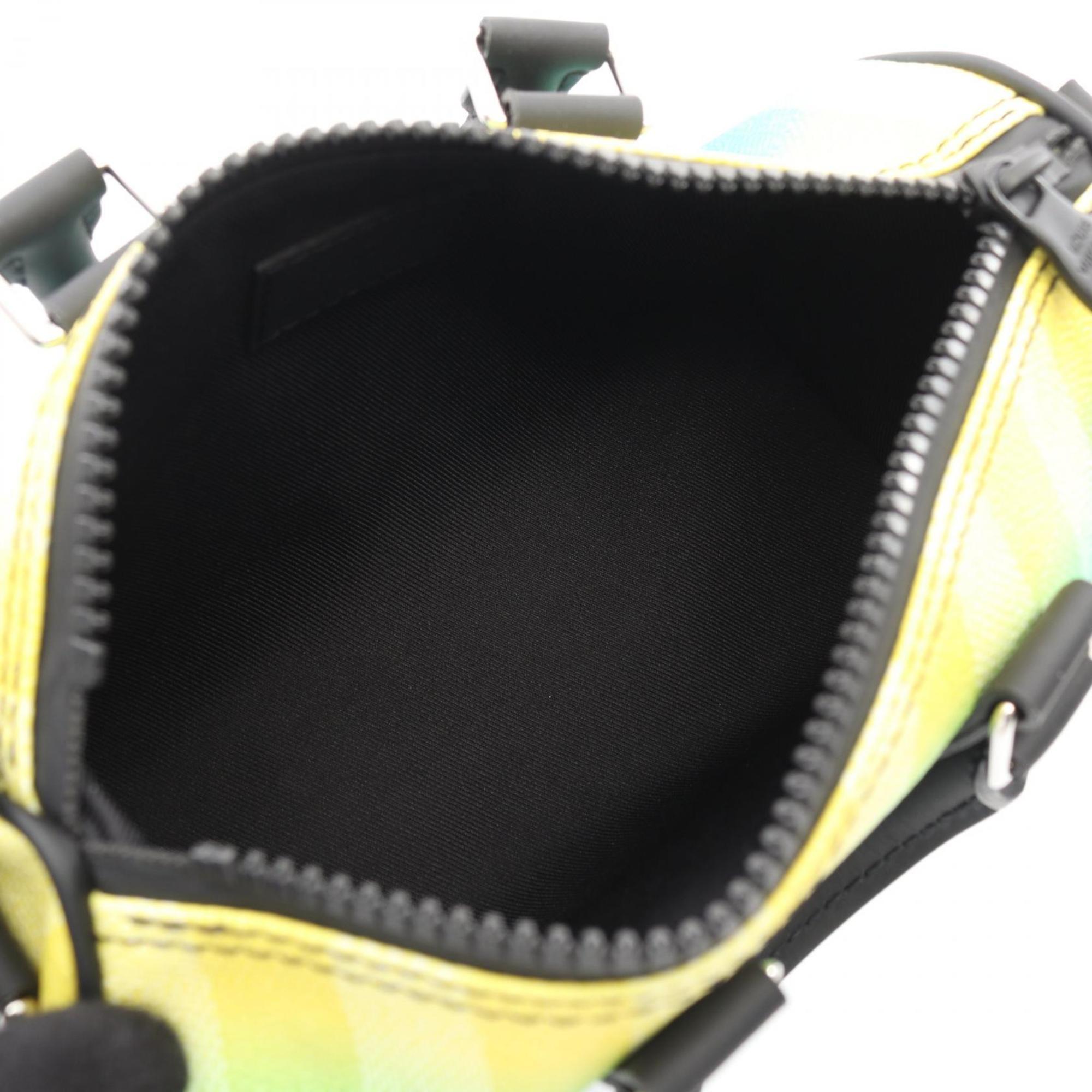 Louis Vuitton Black Green Yellow Coated Canvas Leather Handbag (Pre-Owned)