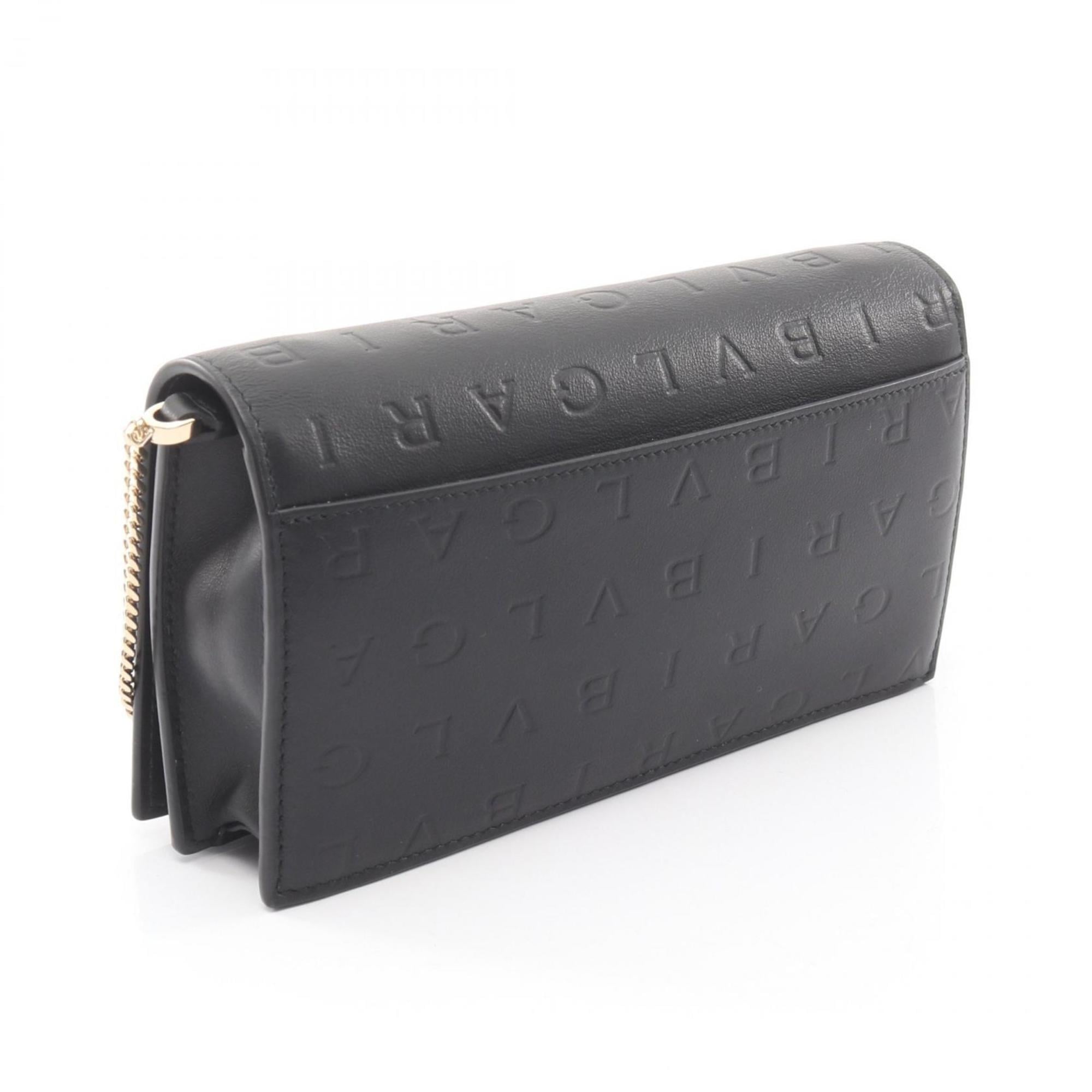 Bvlgari Black Leather Handbag Shoulder Bag (Pre-Owned)