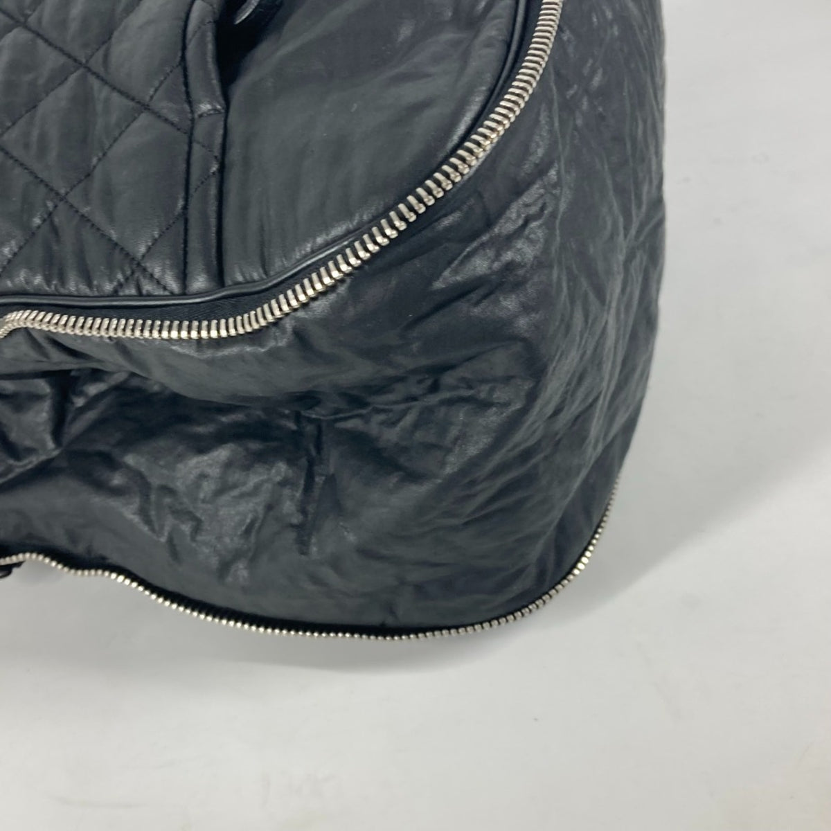 Chanel Black Coated Canvas Boston Bag Shoulder Bag Tote Bag (Pre-Owned)
