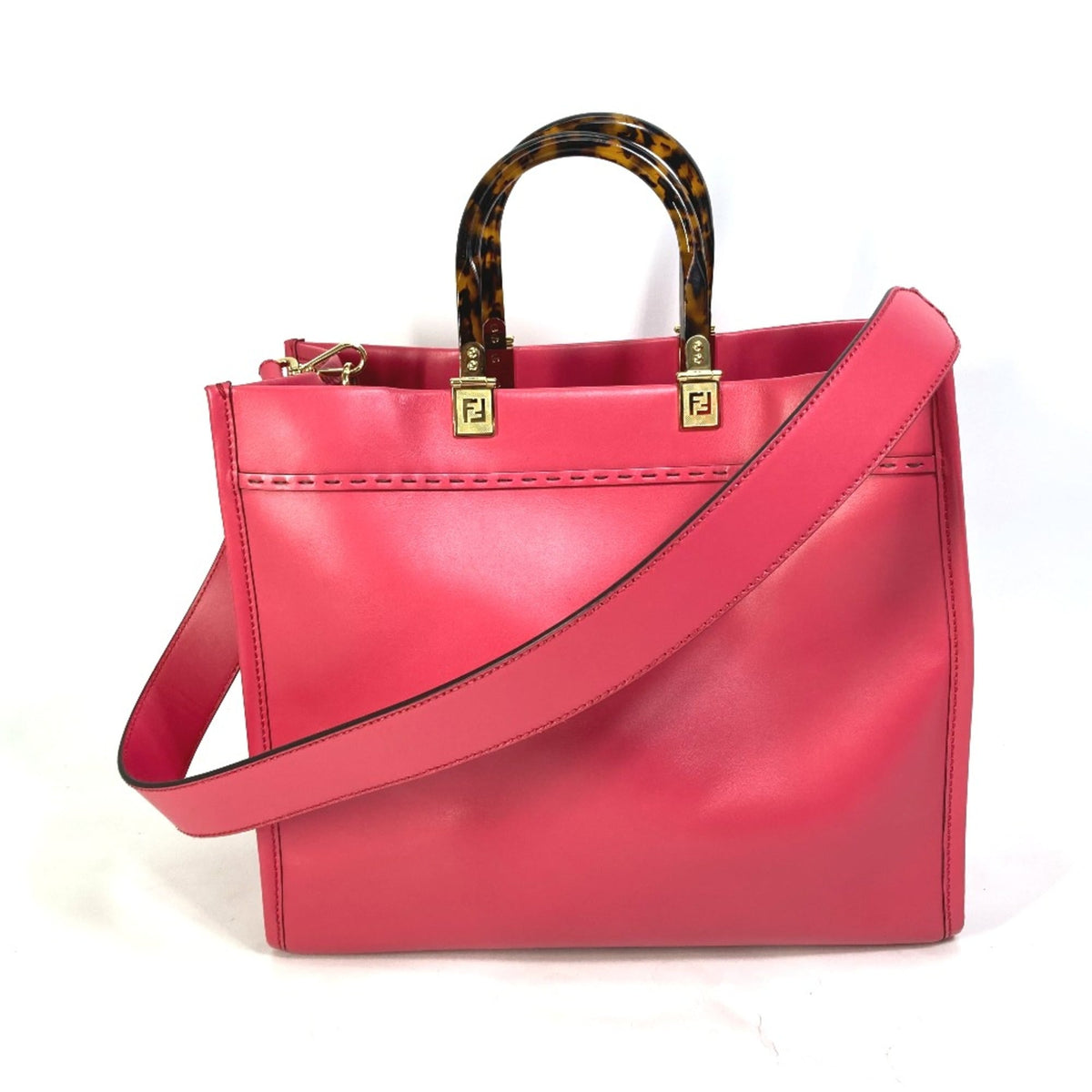 Fendi Pink Leather Tote Bag (Pre-Owned)