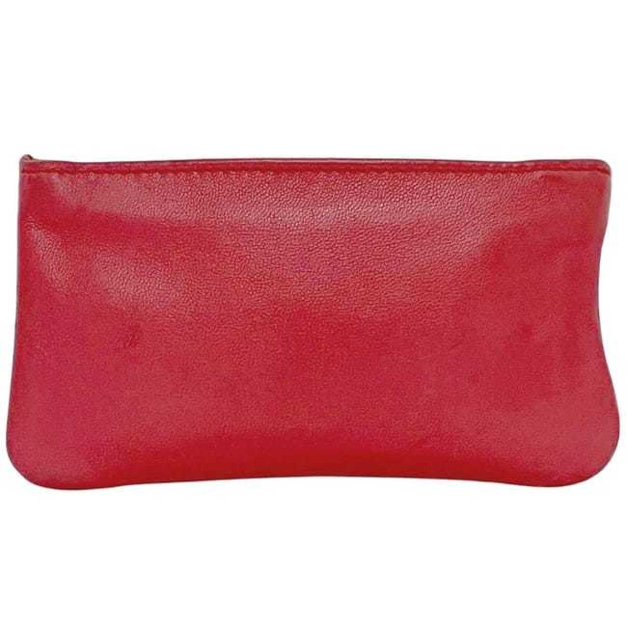 Loewe Red Color Leather Coin Purse/Coin Case (Pre-Owned)