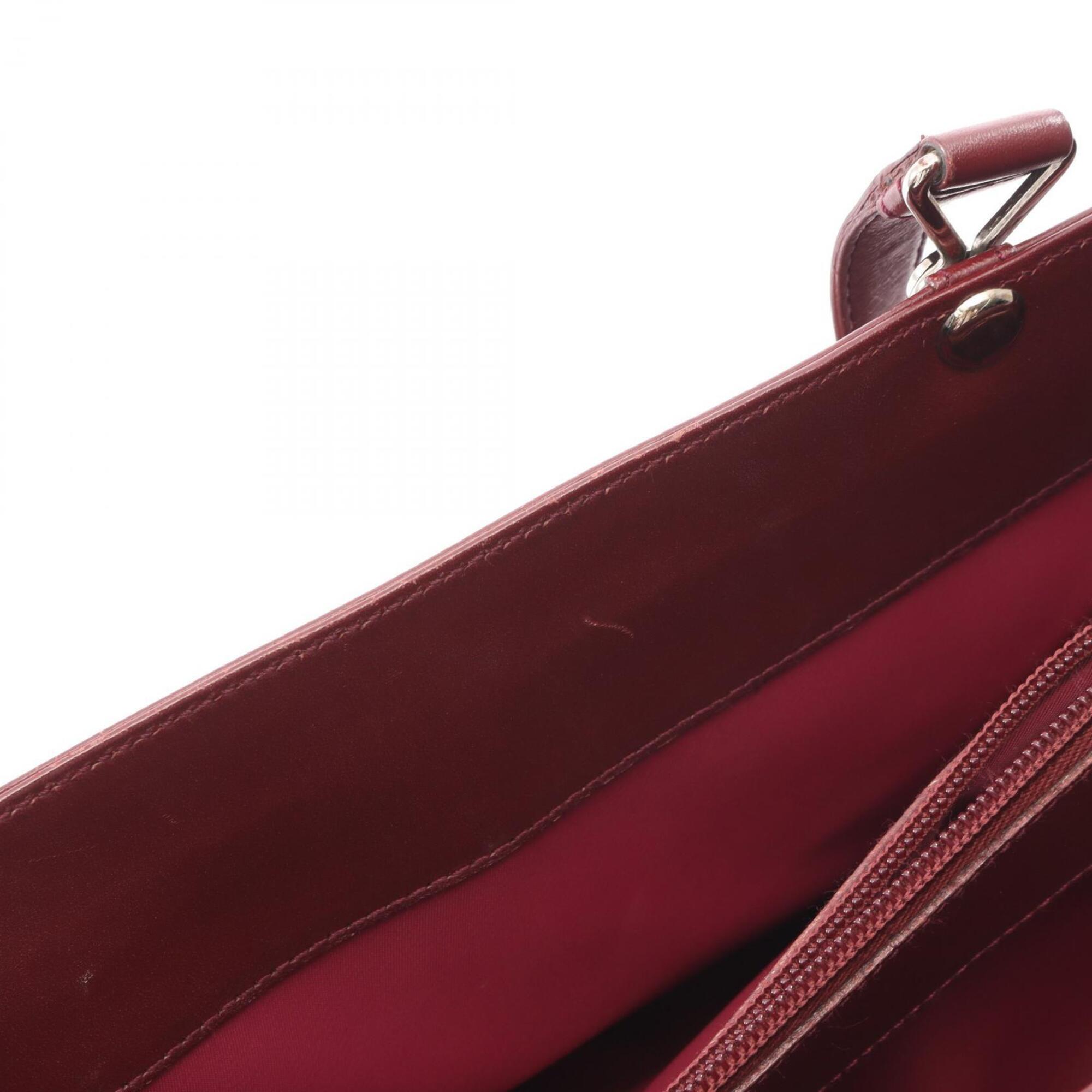Christian Dior Bordeaux Canvas Leather Handbag (Pre-Owned)