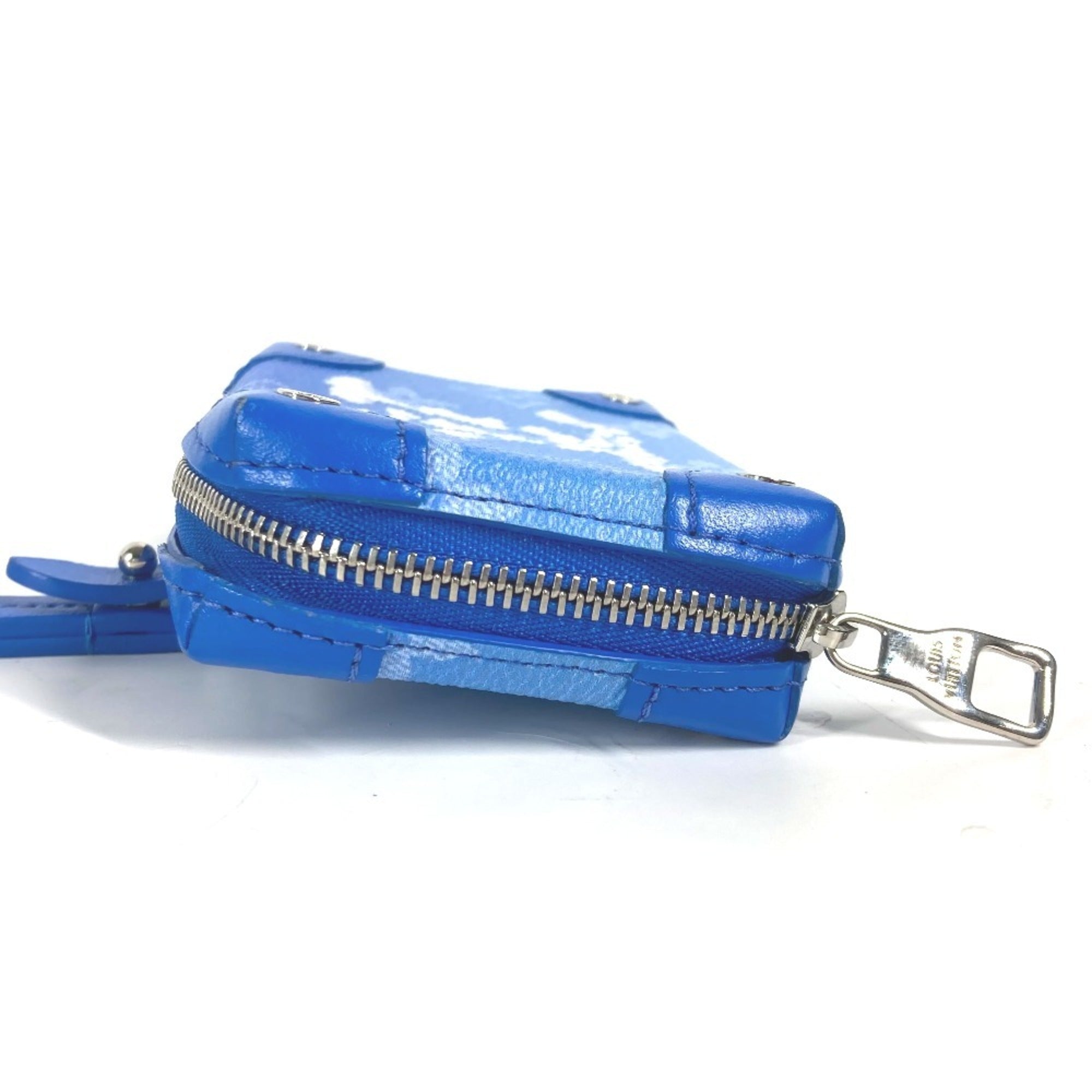 Louis Vuitton Blue White Leather Coin Purse/Coin Case (Pre-Owned)