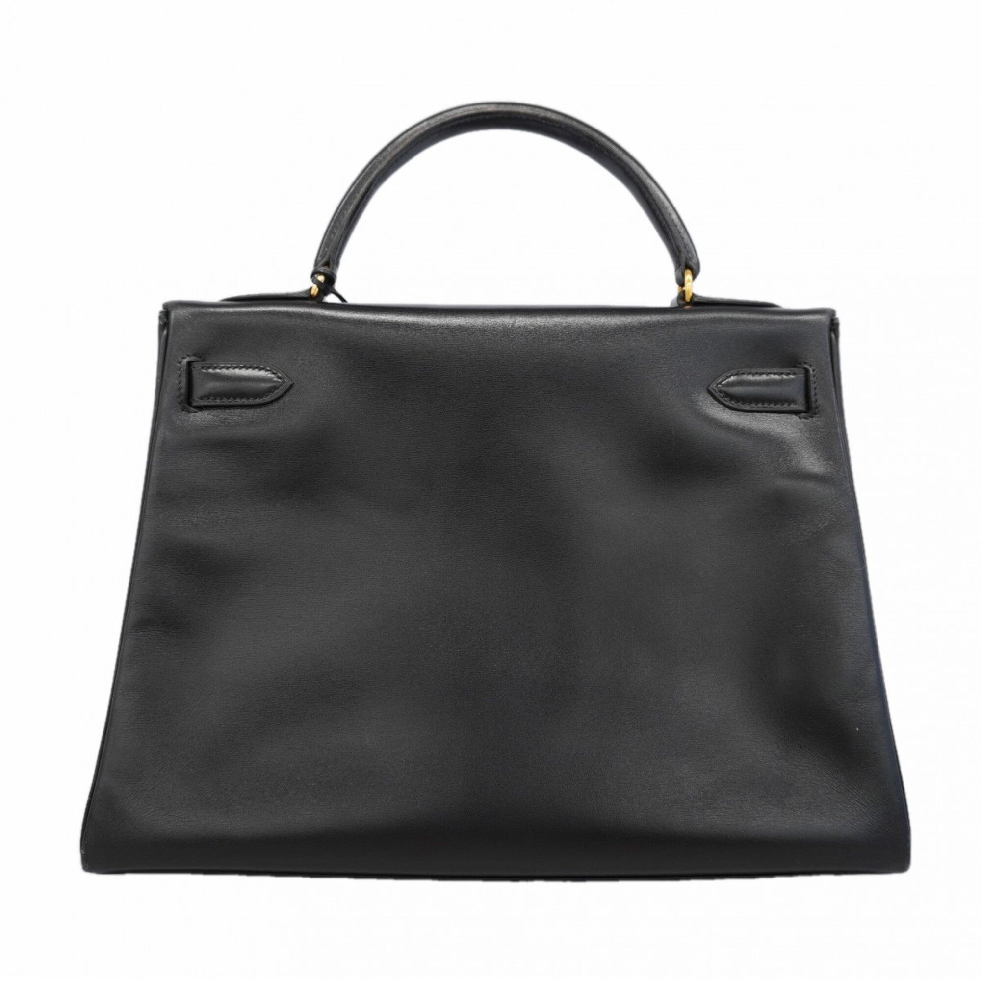 Hermes Black Box Calf Leather Handbag (Pre-Owned)
