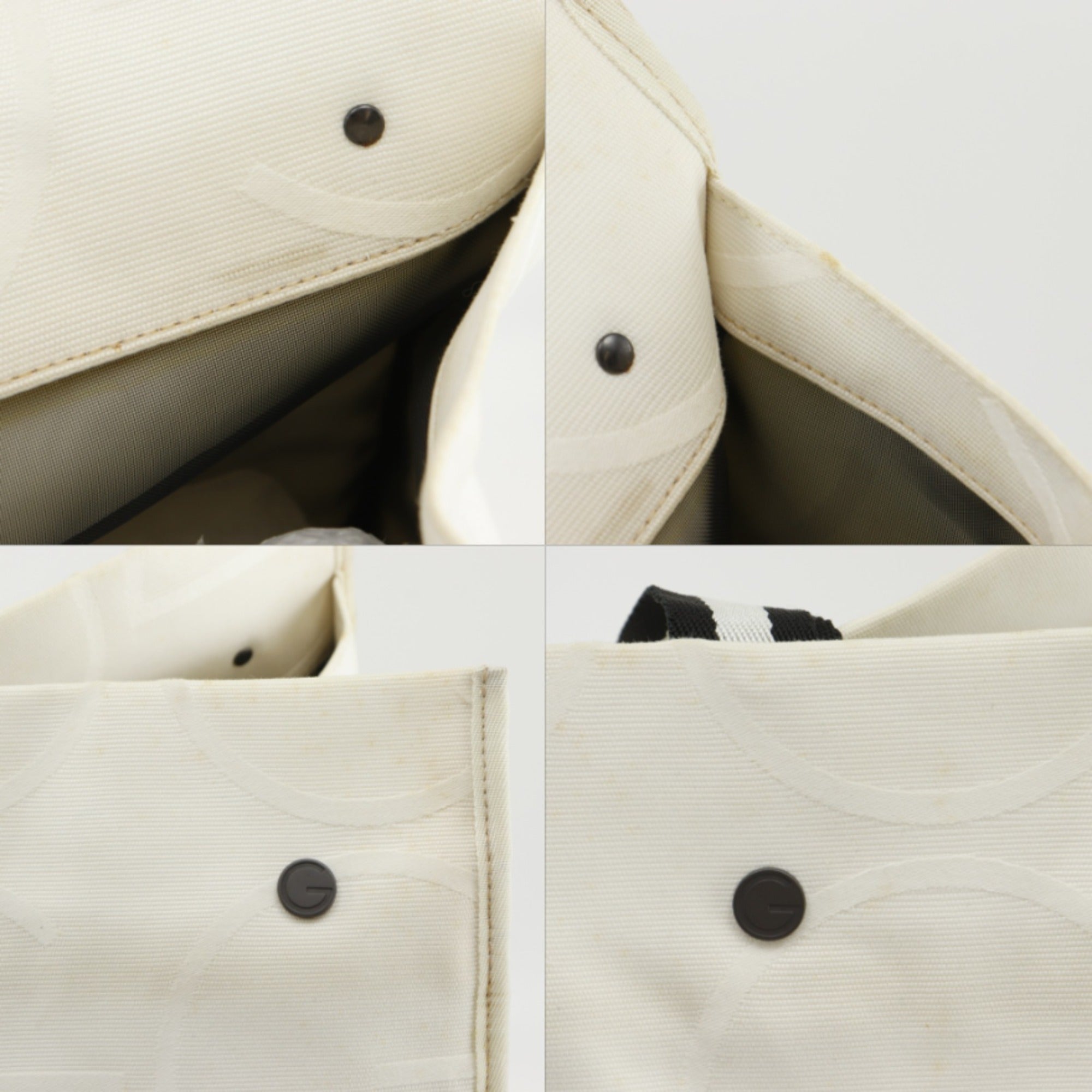 Gucci White Canvas Tote Bag (Pre-Owned)