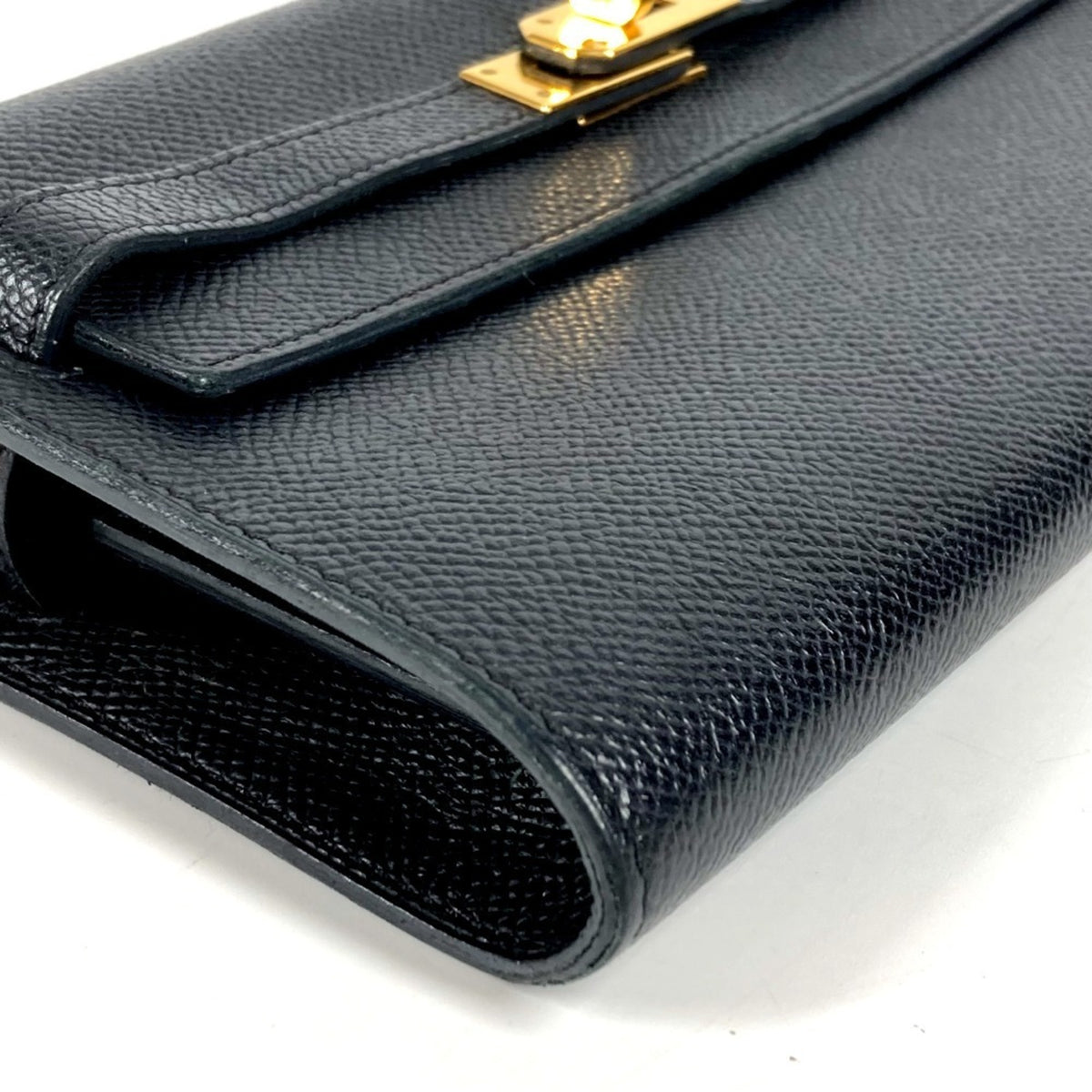 Hermes Black Epsom Leather Chain/Shoulder Wallet (Pre-Owned)