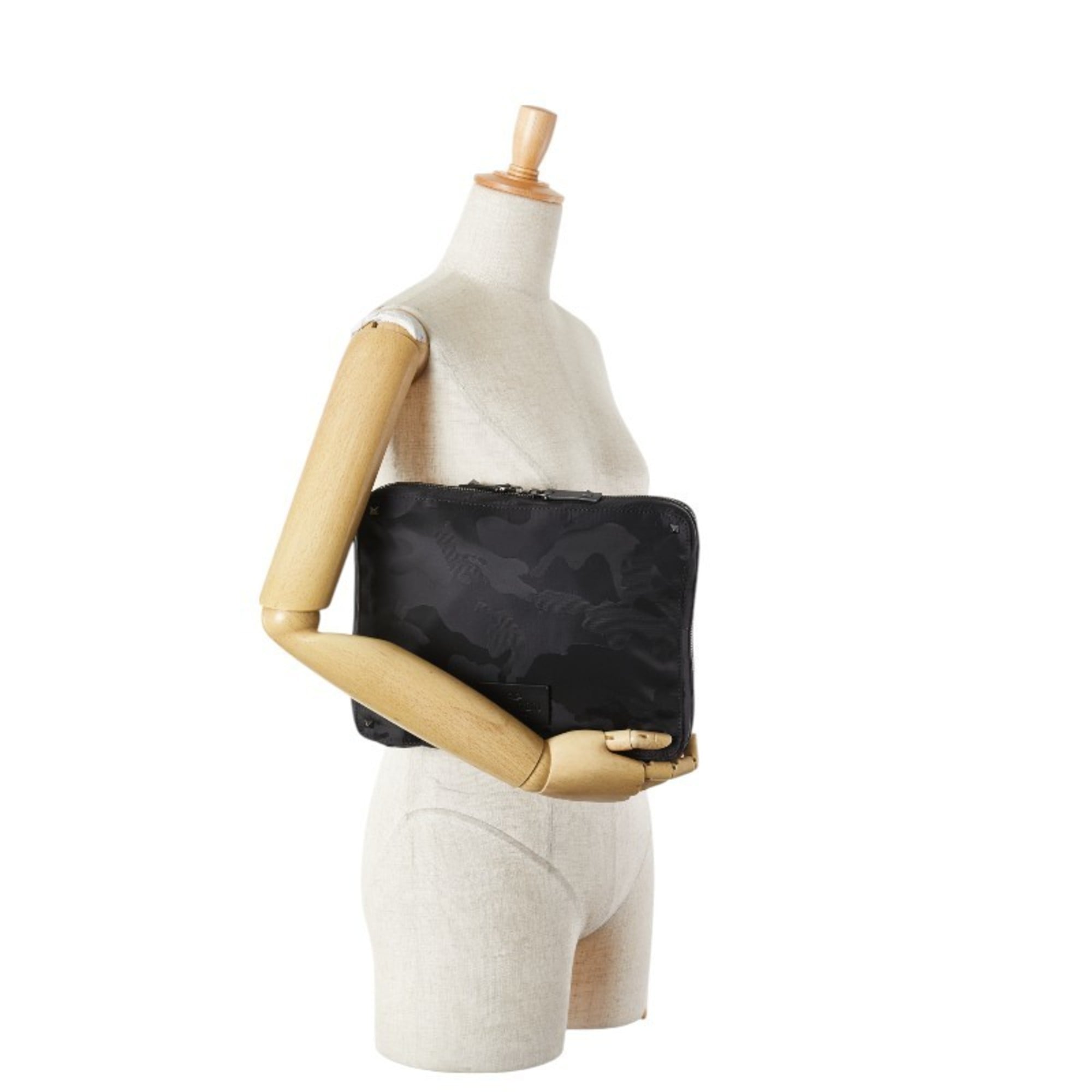 Valentino Black Nylon Clutch Bag (Pre-Owned)
