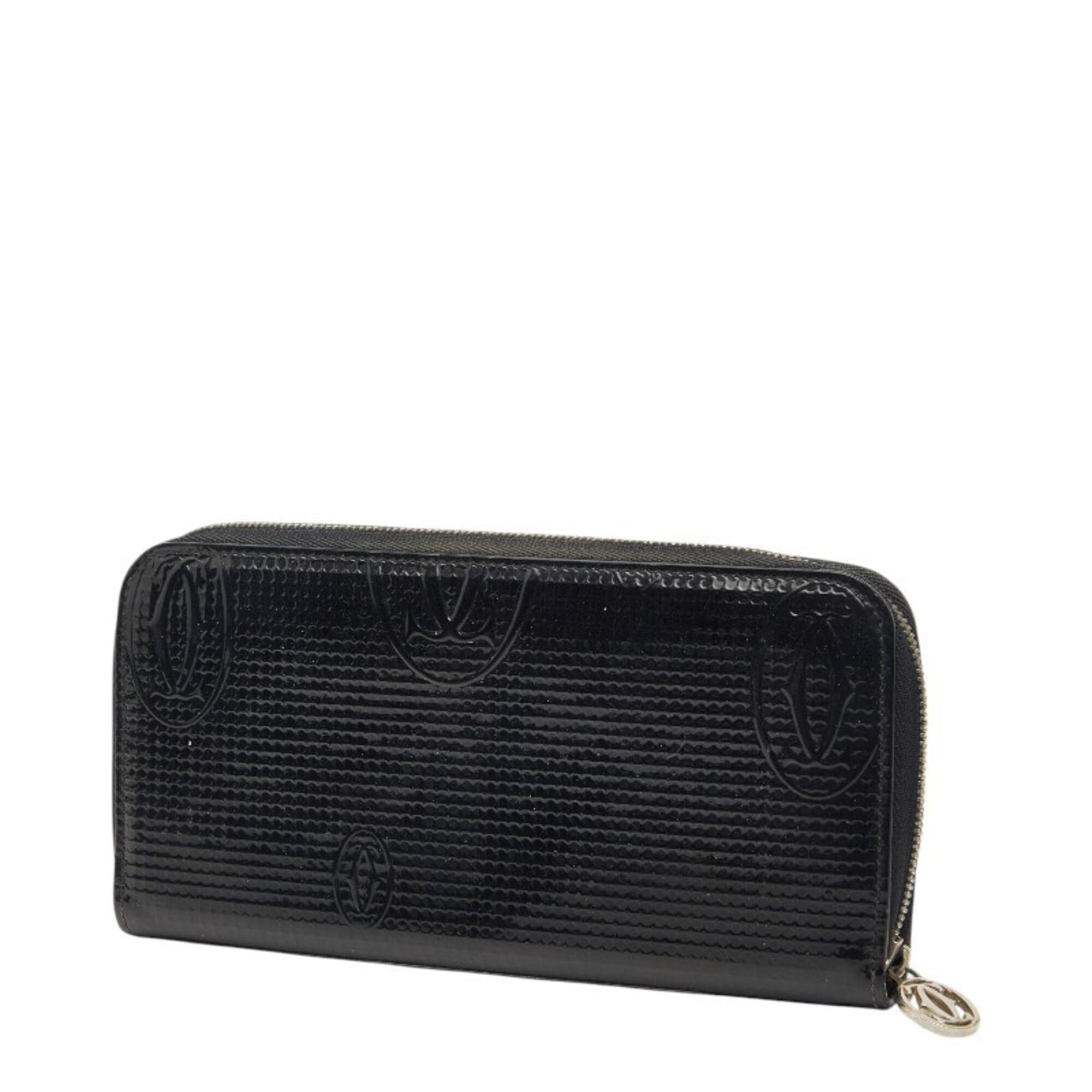 Cartier Black Patent Leather Long Wallet (Bi-Fold) (Pre-Owned)