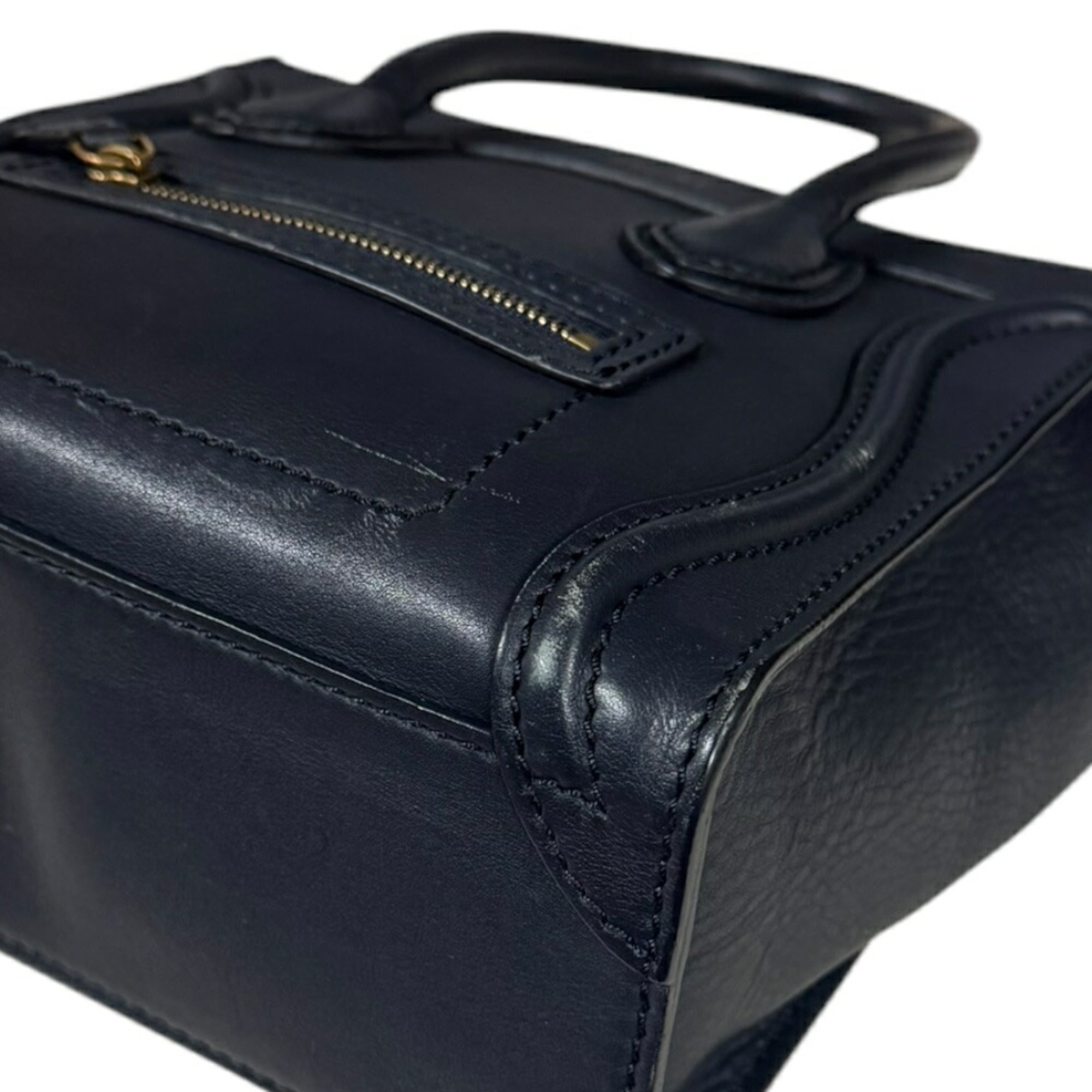 Celine Navy Leather Shoulder Bag (Pre-Owned)