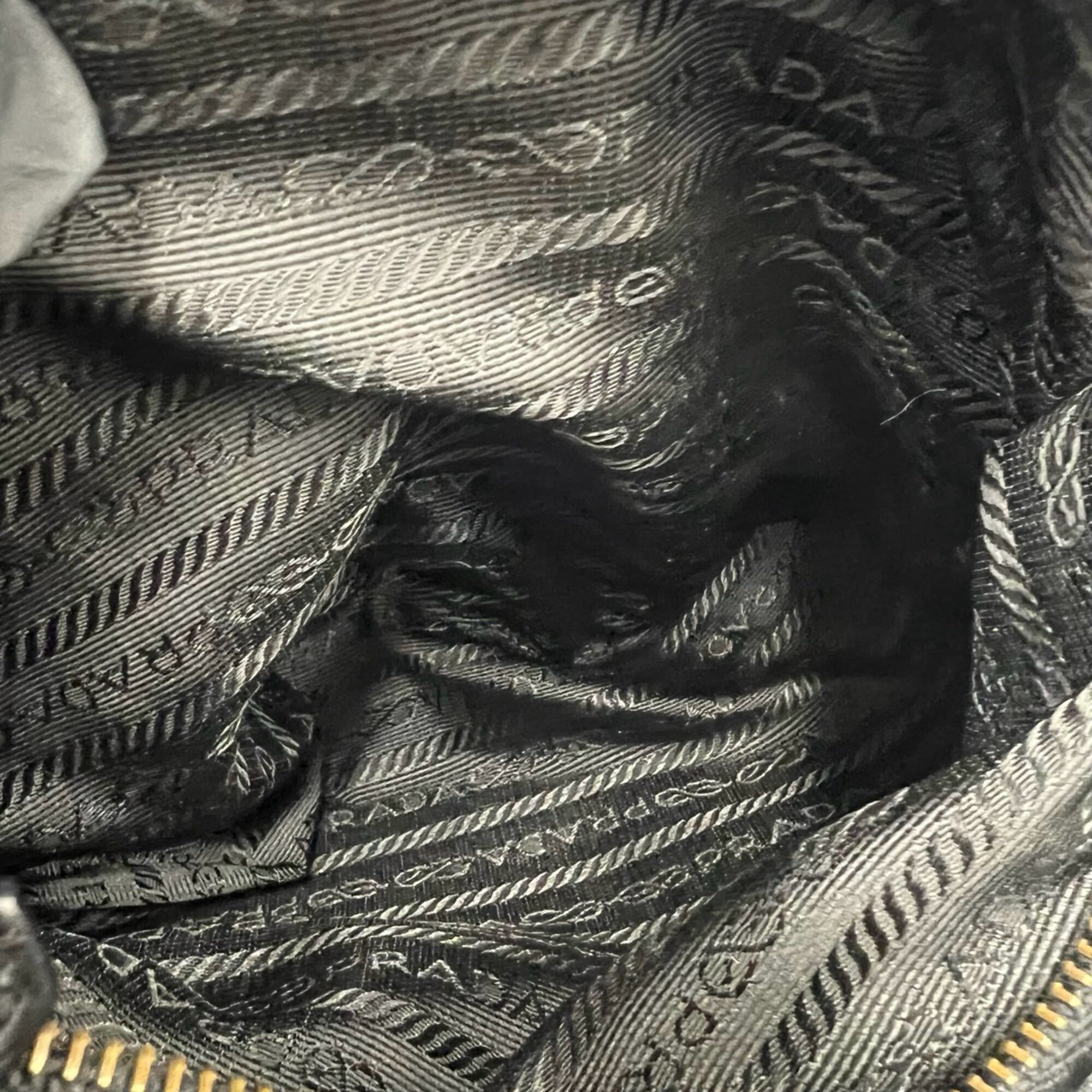 Prada Black Nylon Leather Handbag Tote Bag (Pre-Owned)