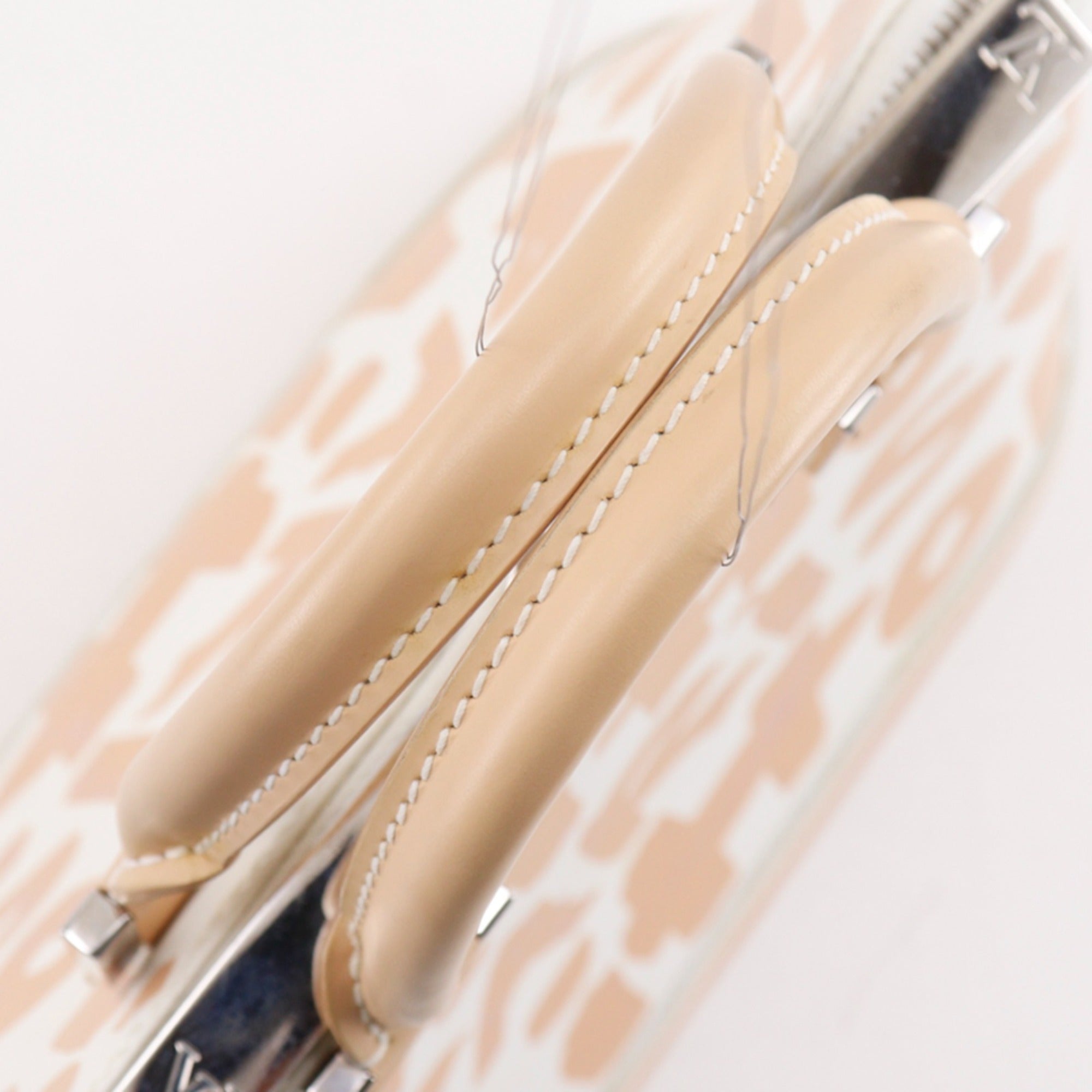 Louis Vuitton Beige White Leather Handbag (Pre-Owned)