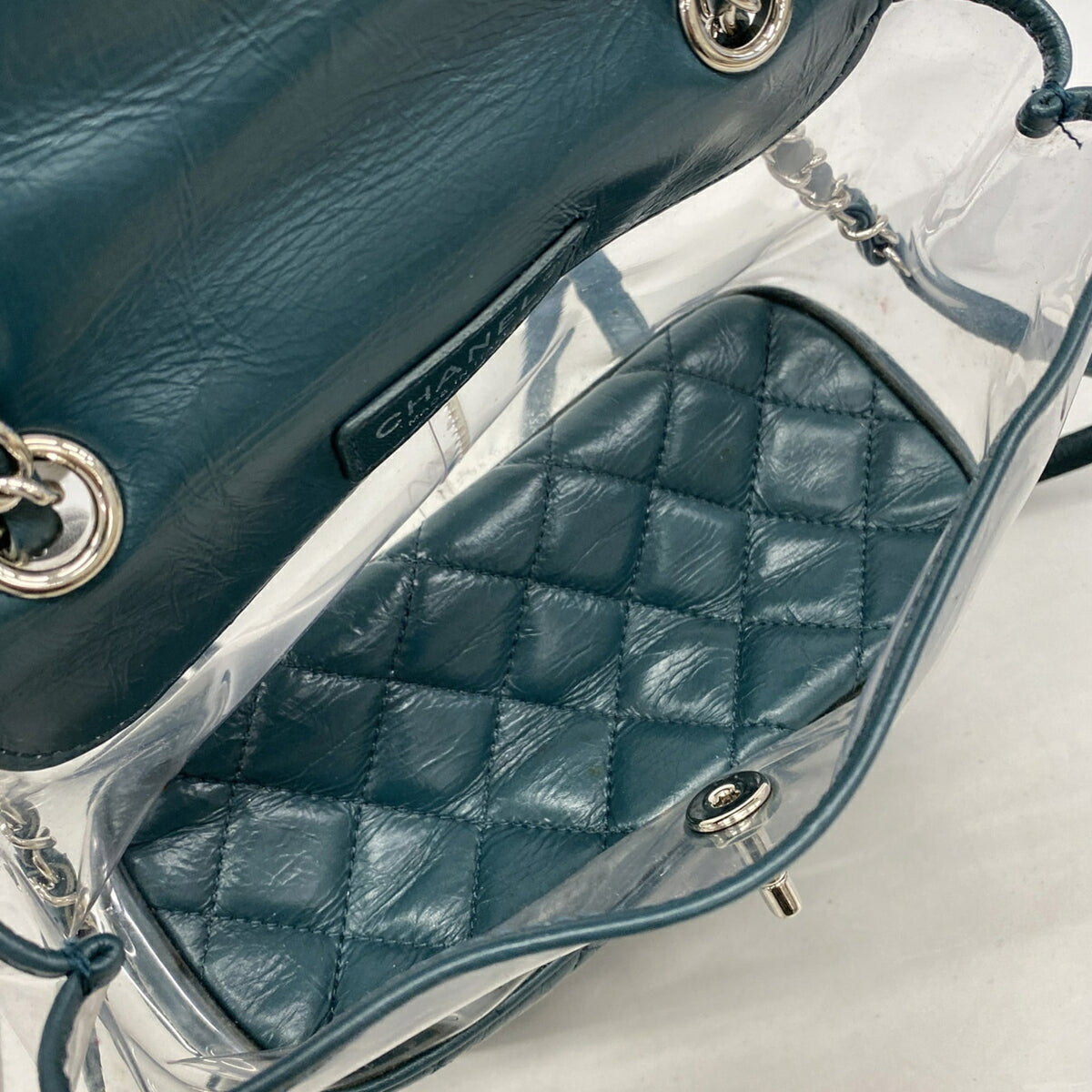 Chanel Green Leather Vinyl Backpack (Pre-Owned)